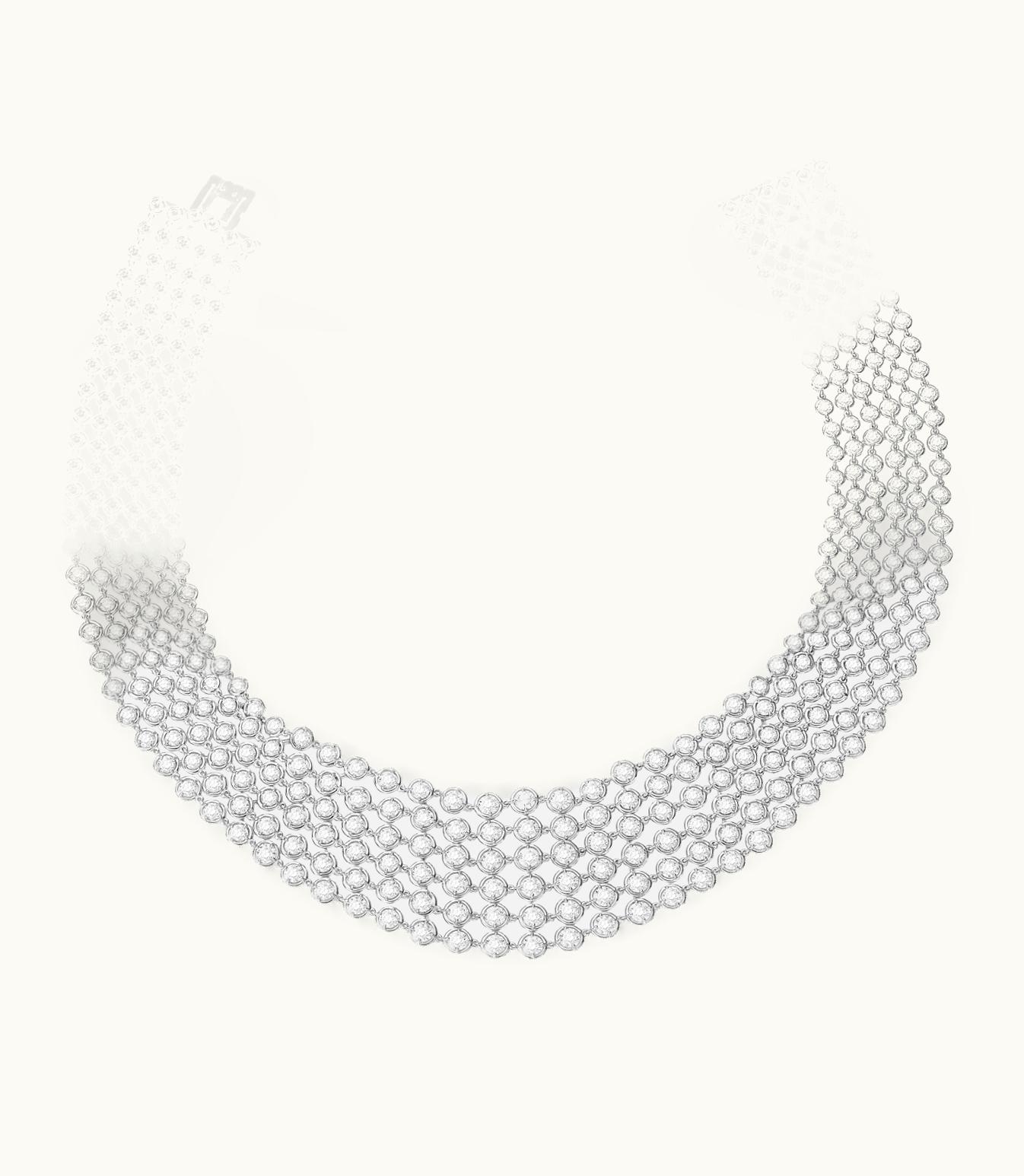 Van Cleef & Arpels Palmyre Necklace. Rhodium Plated 18k White Gold, Diamonds VCARO3R600
