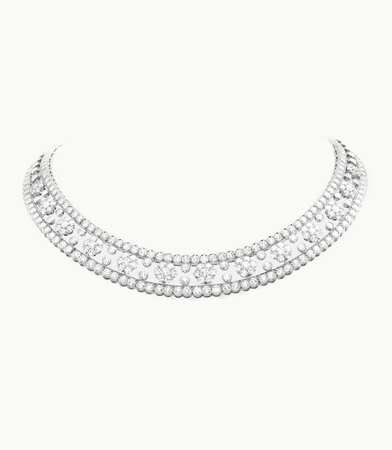 Van Cleef & Arpels Snowflake Necklace. Platinum, Rhodium Plated 18k White Gold, Diamonds