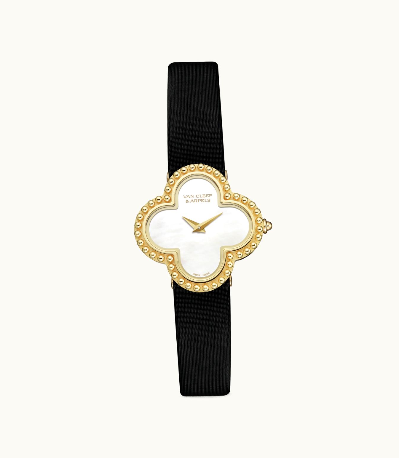 Van Cleef & Arpels Alhambra Watch, Small Model, 18k Yellow Gold and Mother-of-pearl, Quartz Movement