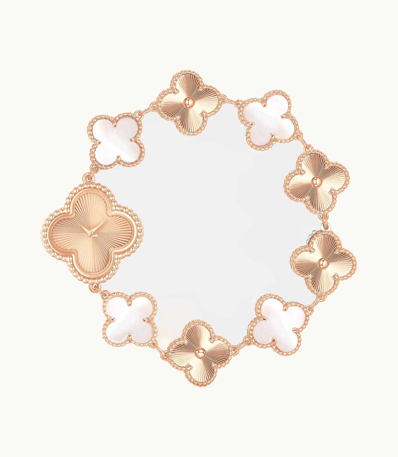 Van Cleef & Arpels Sweet Alhambra Watch, 18k Rose Gold, Pink Mother-of-pearl, Quartz Movement