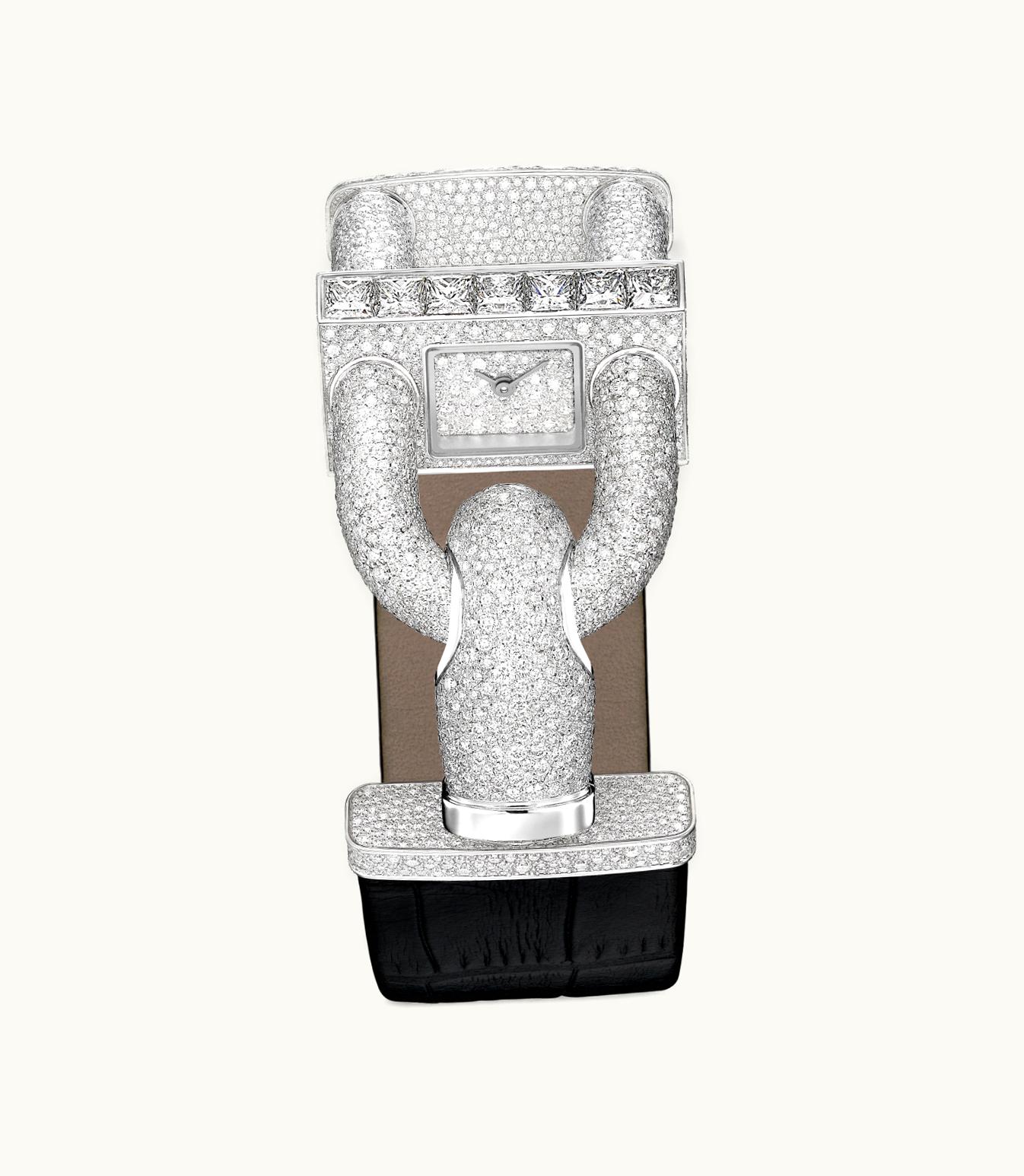 Van Cleef & Arpels Cadenas Watch, Rhodium Plated 18k White Gold, Diamonds, Quartz Movement VCARO4JE00