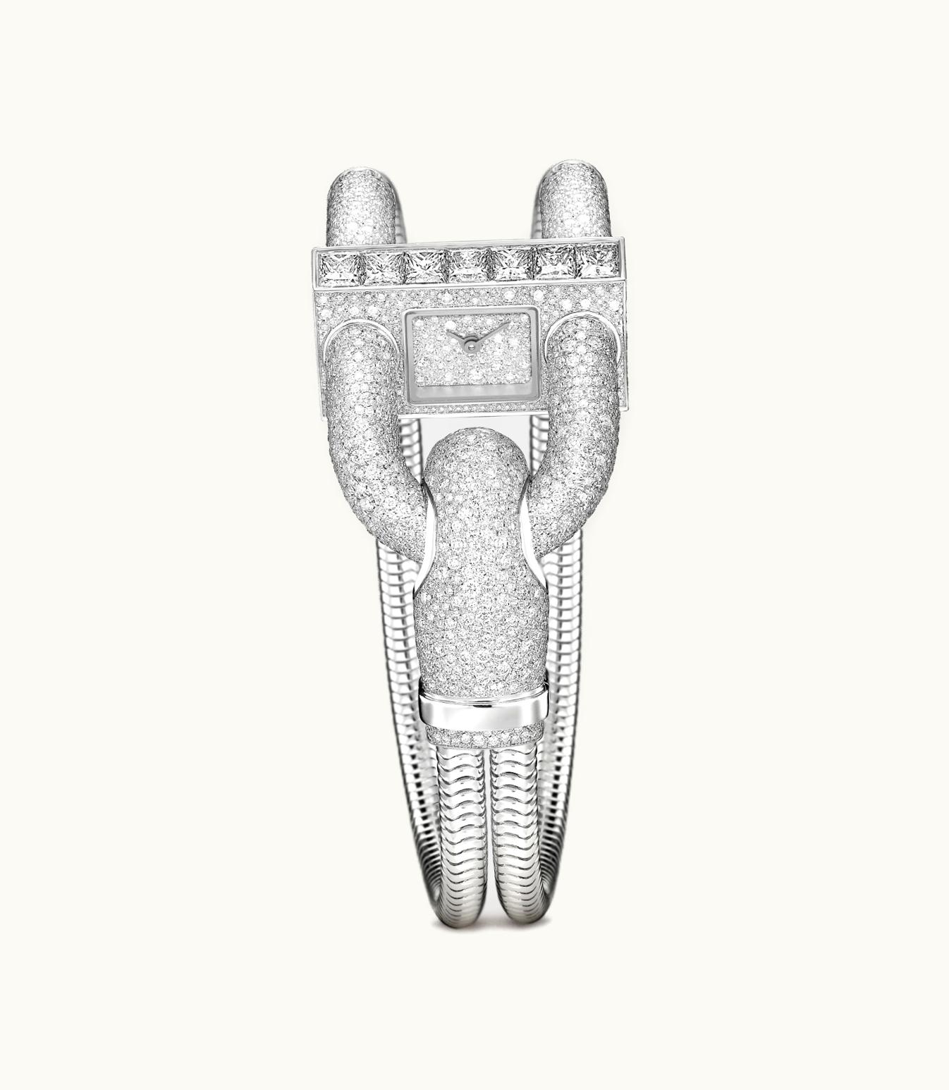 Van Cleef & Arpels Cadenas Watch, Rhodium Plated 18k White Gold, Diamonds, Quartz Movement VCARO4JD00