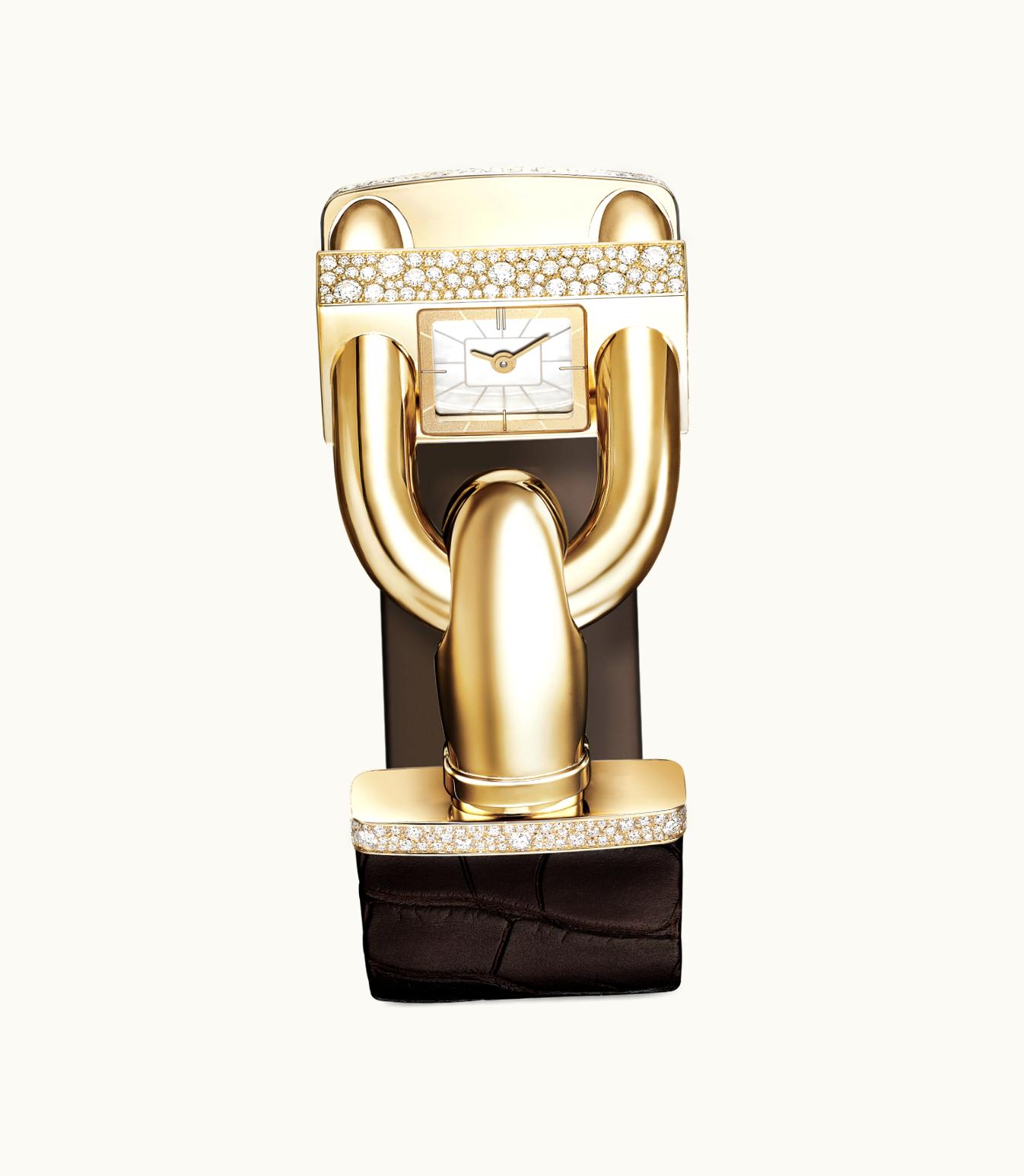 Van Cleef & Arpels Cadenas Watch, 18k Yellow Gold, Diamonds, Mother-of-pearl, Quartz Movement VCARO4IJ00