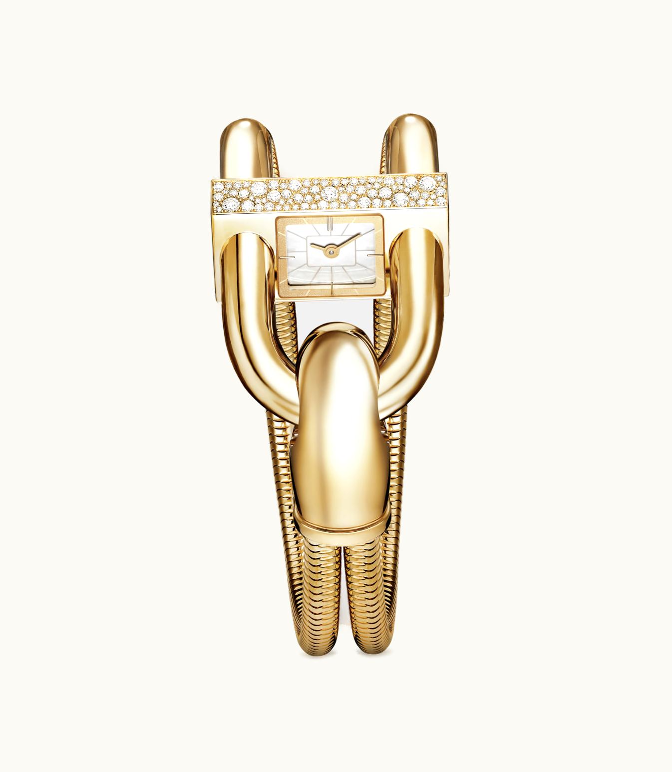 Van Cleef & Arpels Cadenas Watch, 18k Yellow Gold, Diamonds, Mother-of-pearl, Quartz Movement VCARO4IL00