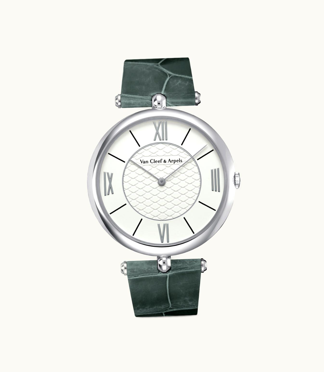 Van Cleef & Arpels Pierre Arpels Watch, Rhodium Plated 18K White Gold, Diamond Pierre Arpels