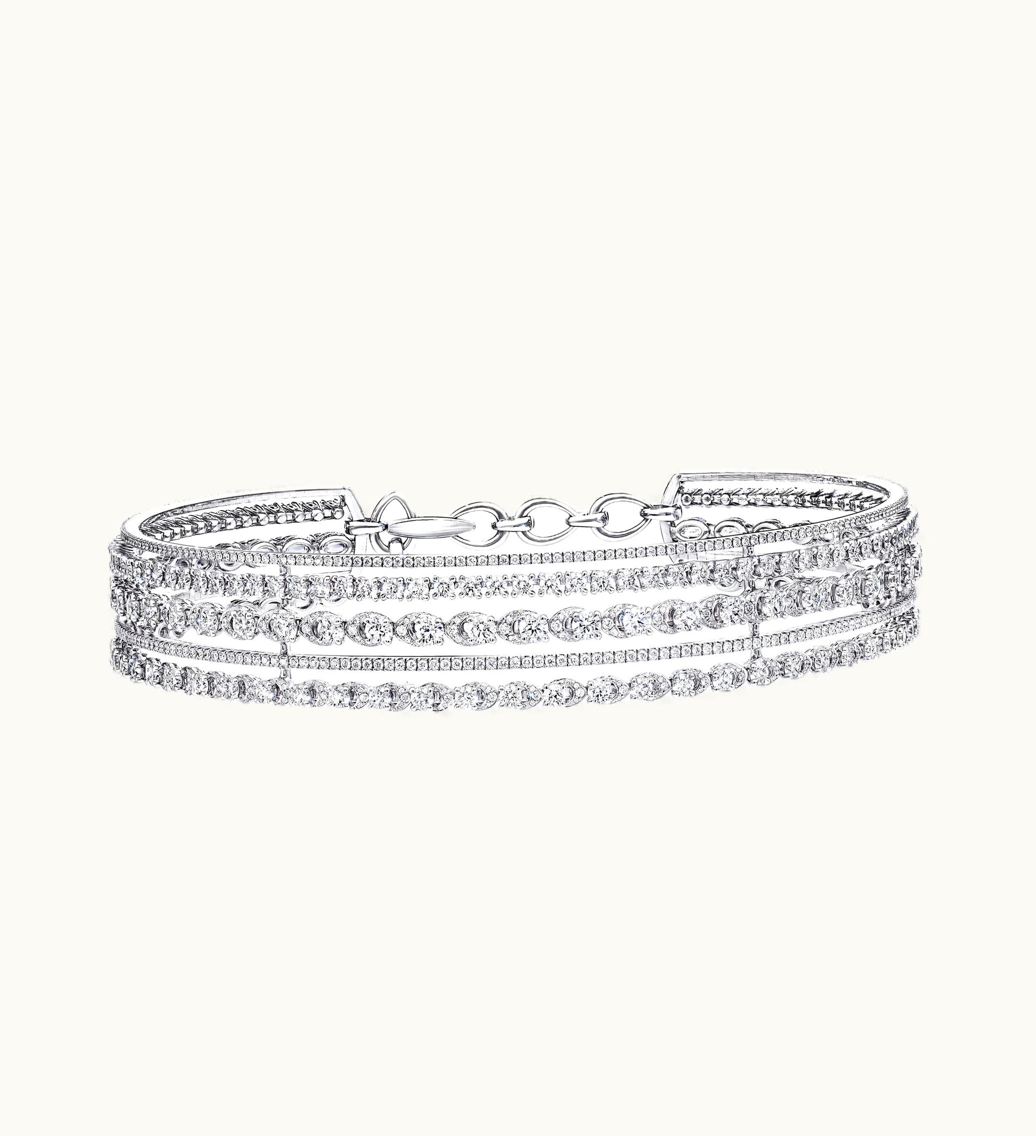 Graff Graff Gateway Five Row Diamond Choker Necklace