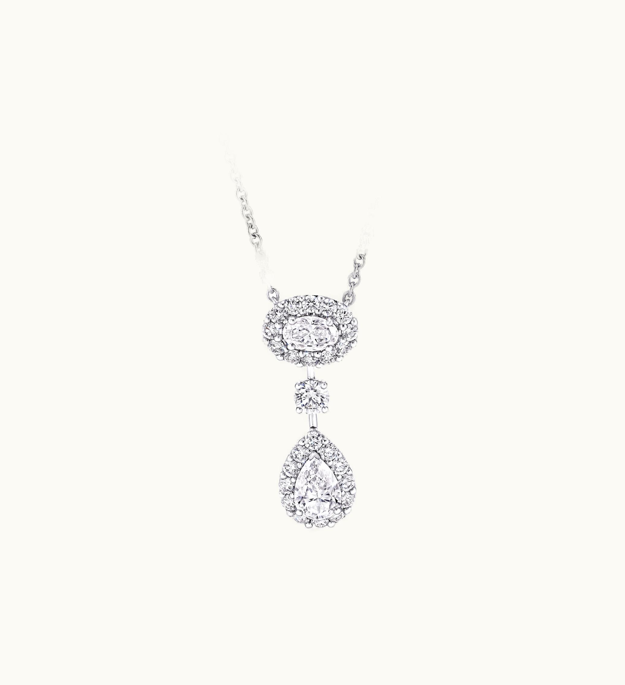 Graff Graff Icon Oval And Pear Shape Diamond Drop Necklace