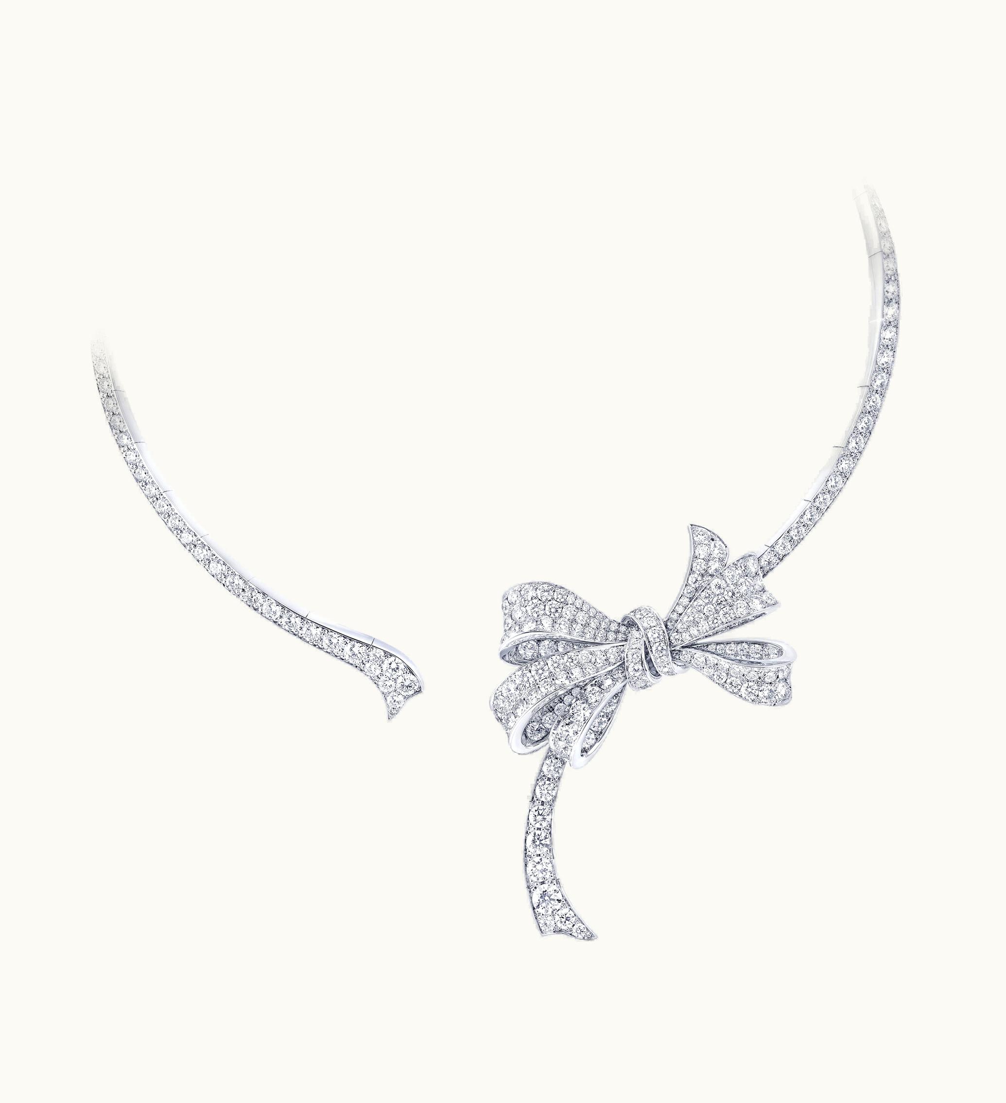 Graff Graff Tilda's Bow Pavé Diamond Cuff Necklace