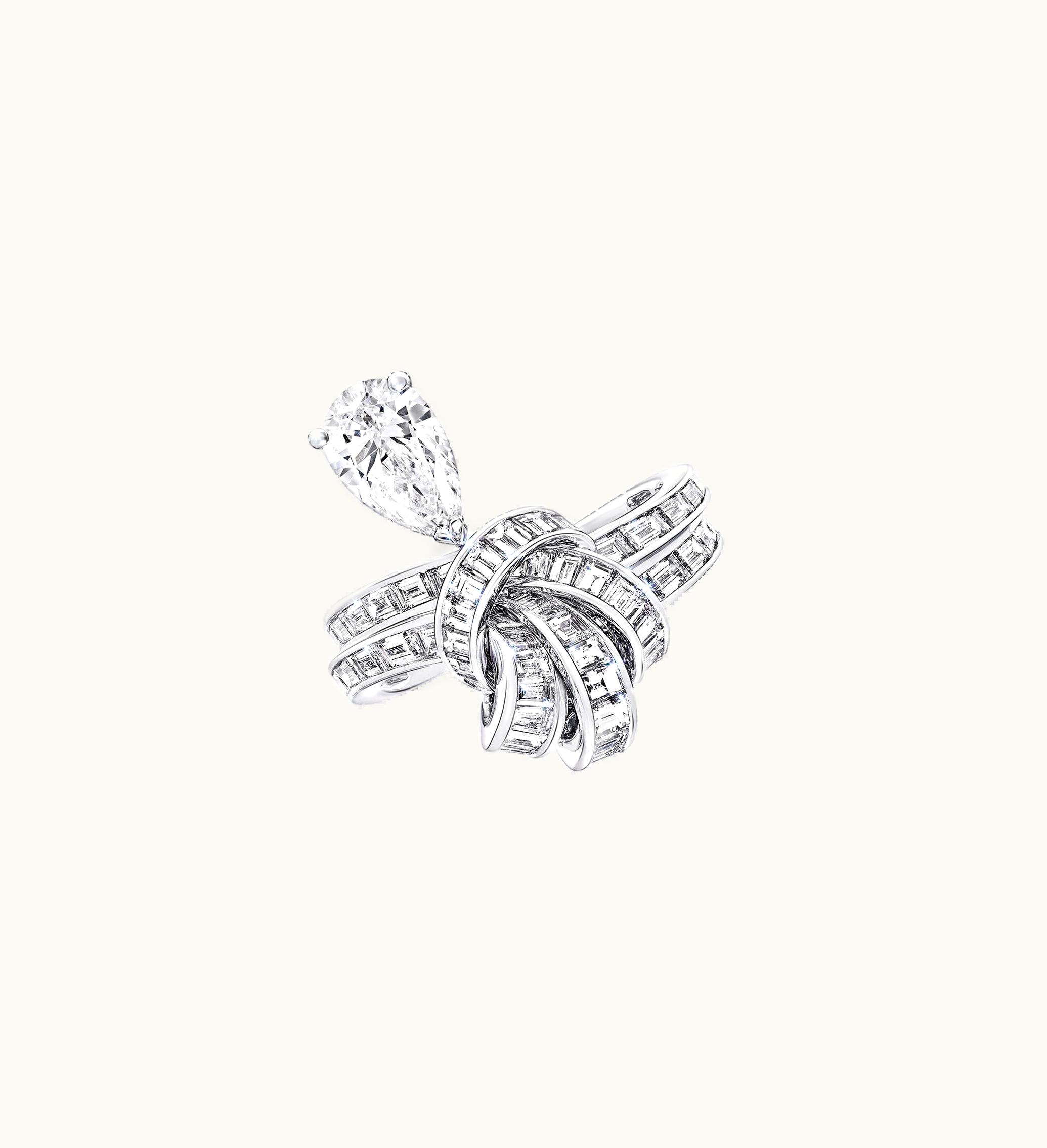 Graff Graff Tilda's Bow Baguette Cut Diamond Drop Ring UZ0184858