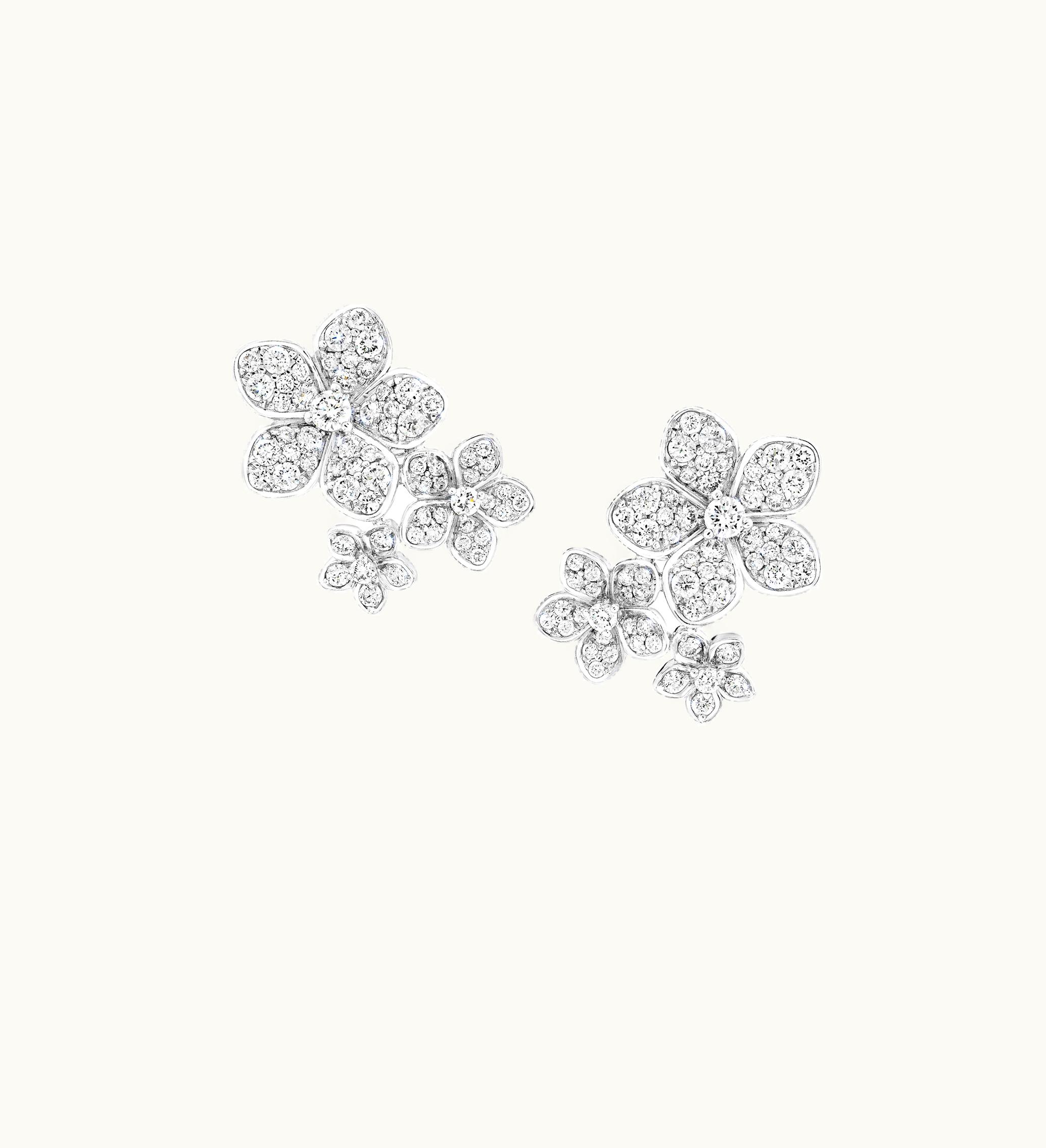 Graff Graff Wild Flower Diamond Cluster Stud Earrings UZ0184930