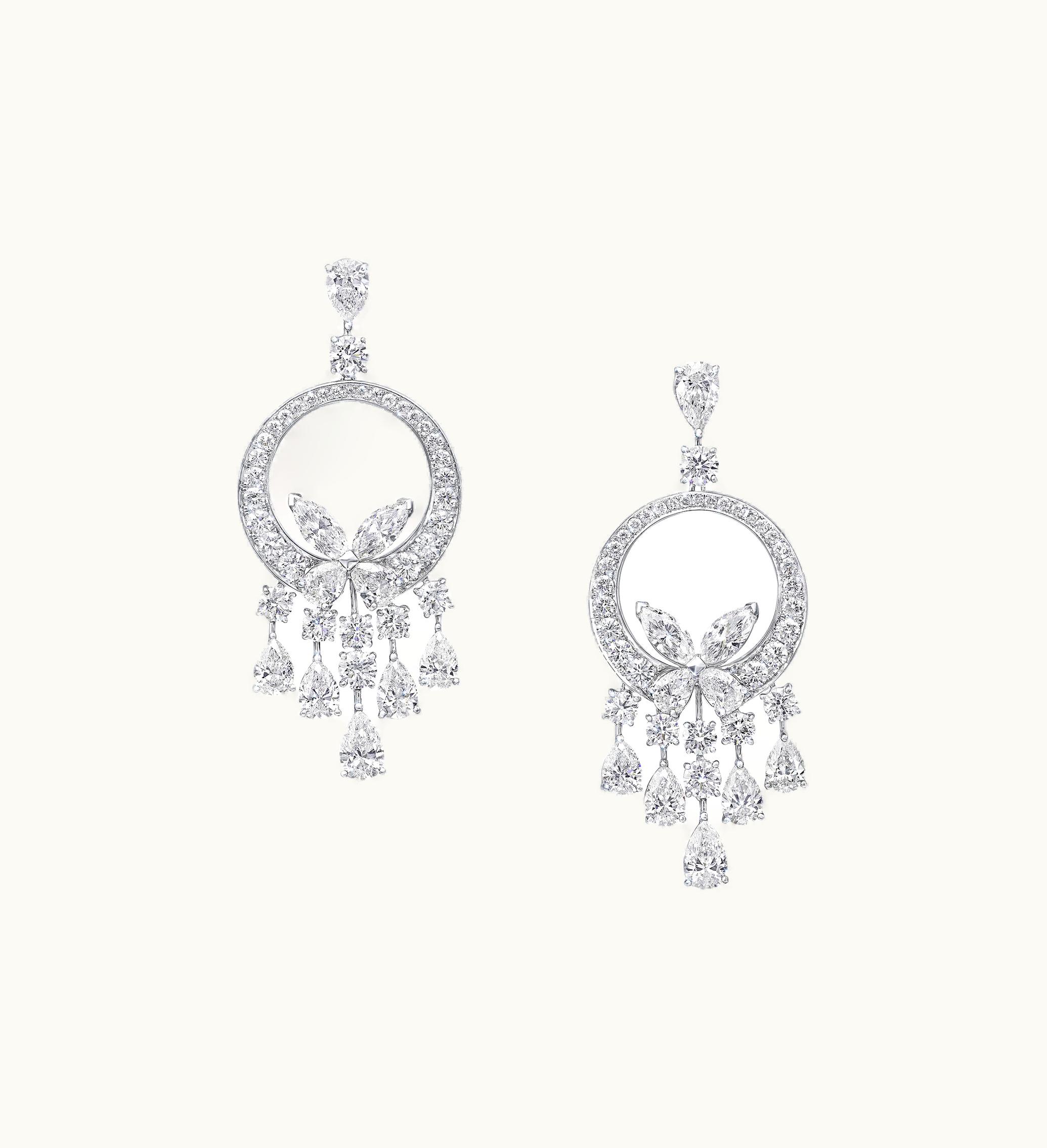 Graff Graff Classic Butterfly Chandelier Diamond Earrings