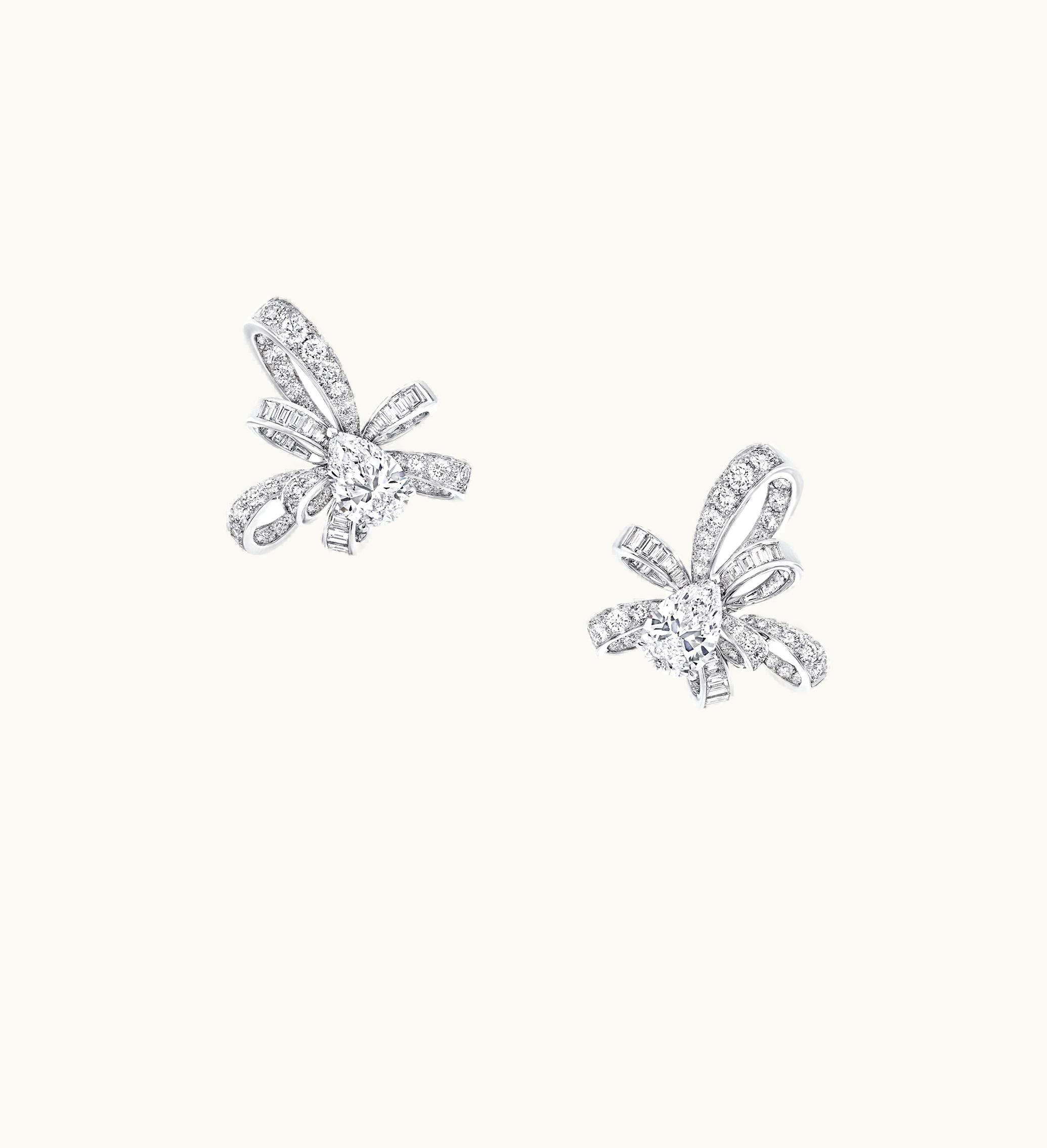 Graff Graff Tilda's Bow Pear Shape Diamond Stud Earrings