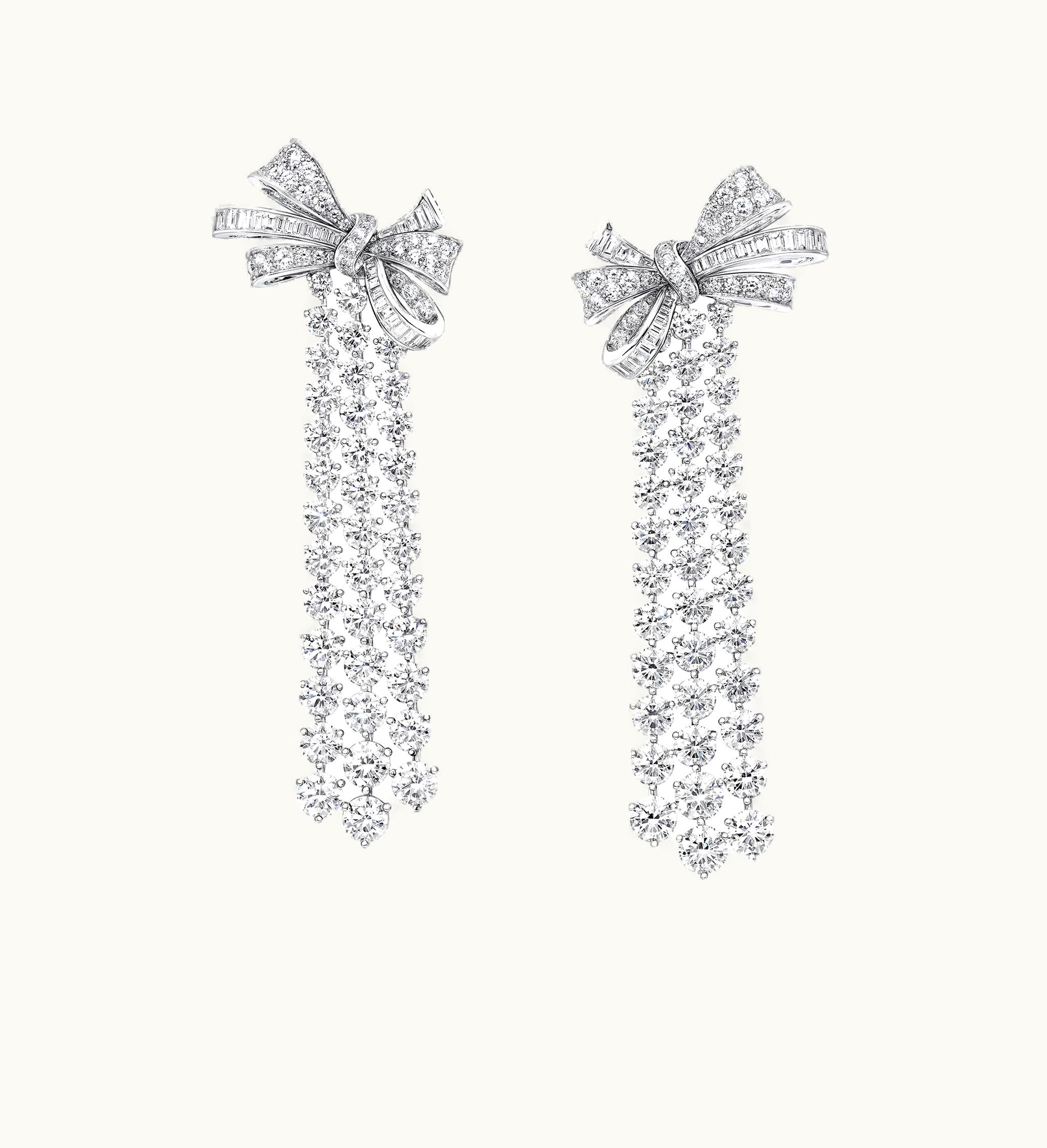 Graff Graff Tilda's Bow Triple Diamond Drop Earrings
