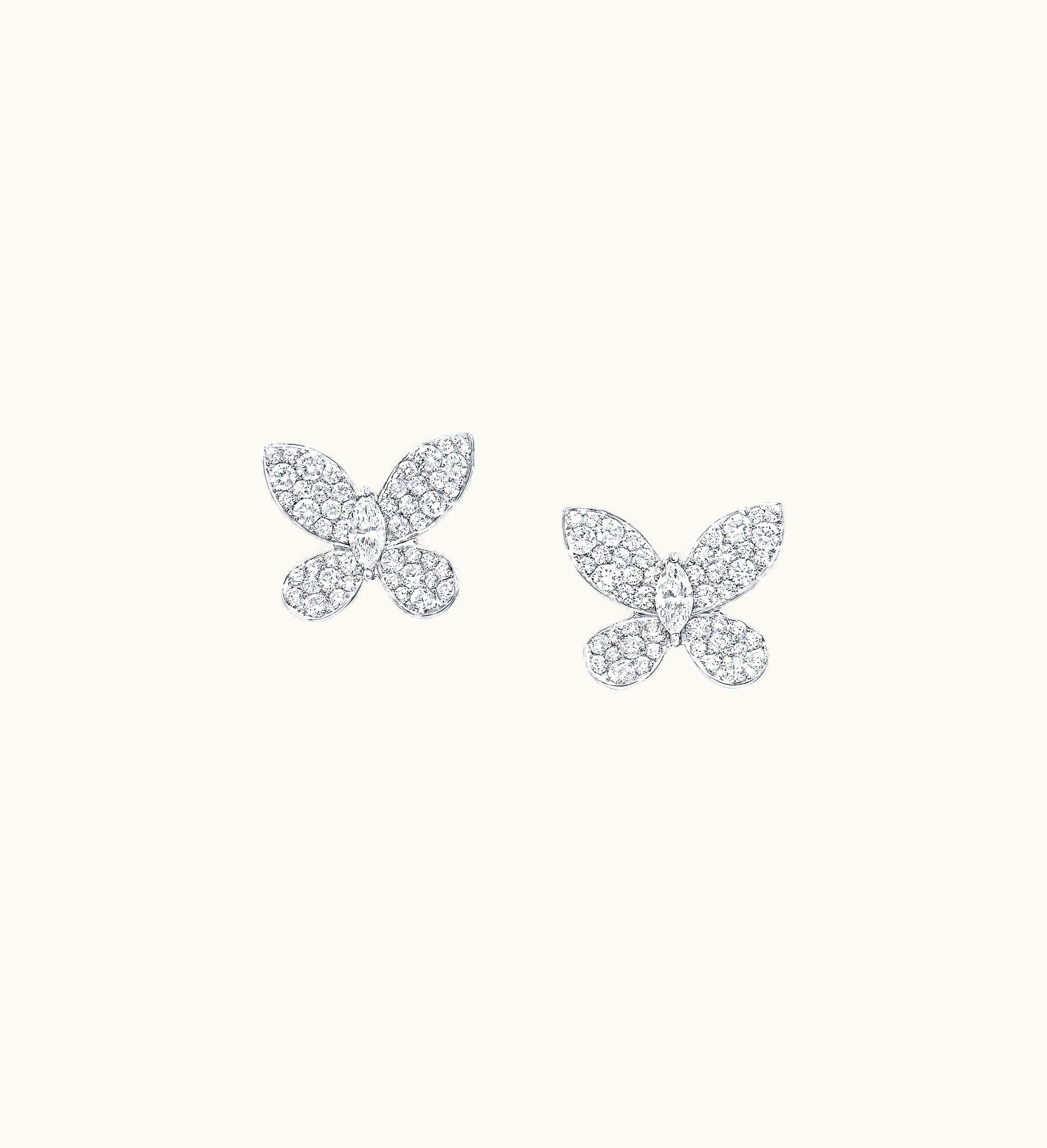 Graff Graff Pavé Butterfly Diamond Small Stud Earrings