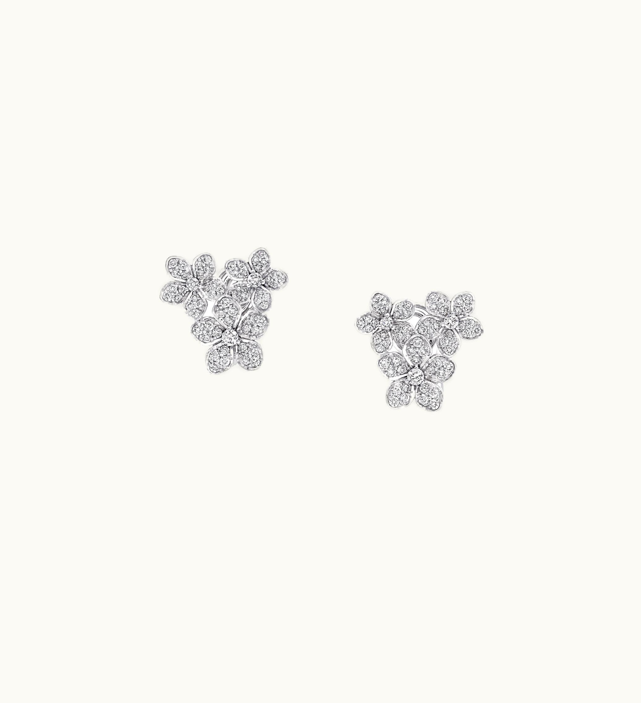 Graff Graff Wild Flower Diamond Cluster Stud Earrings UZ0184993