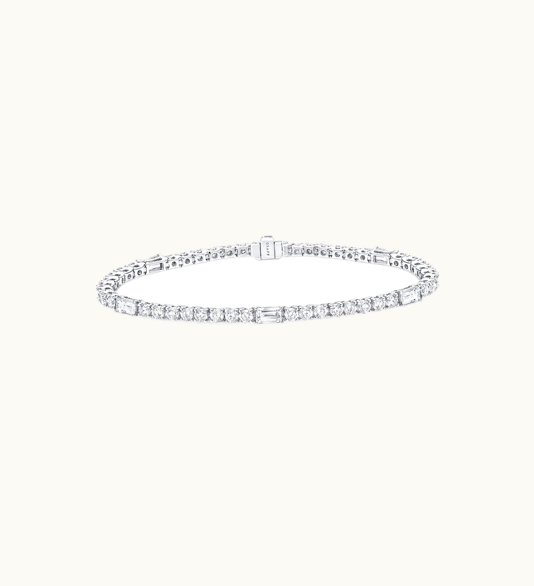 Graff Graff Round And Emerald Cut Diamond Bracelet