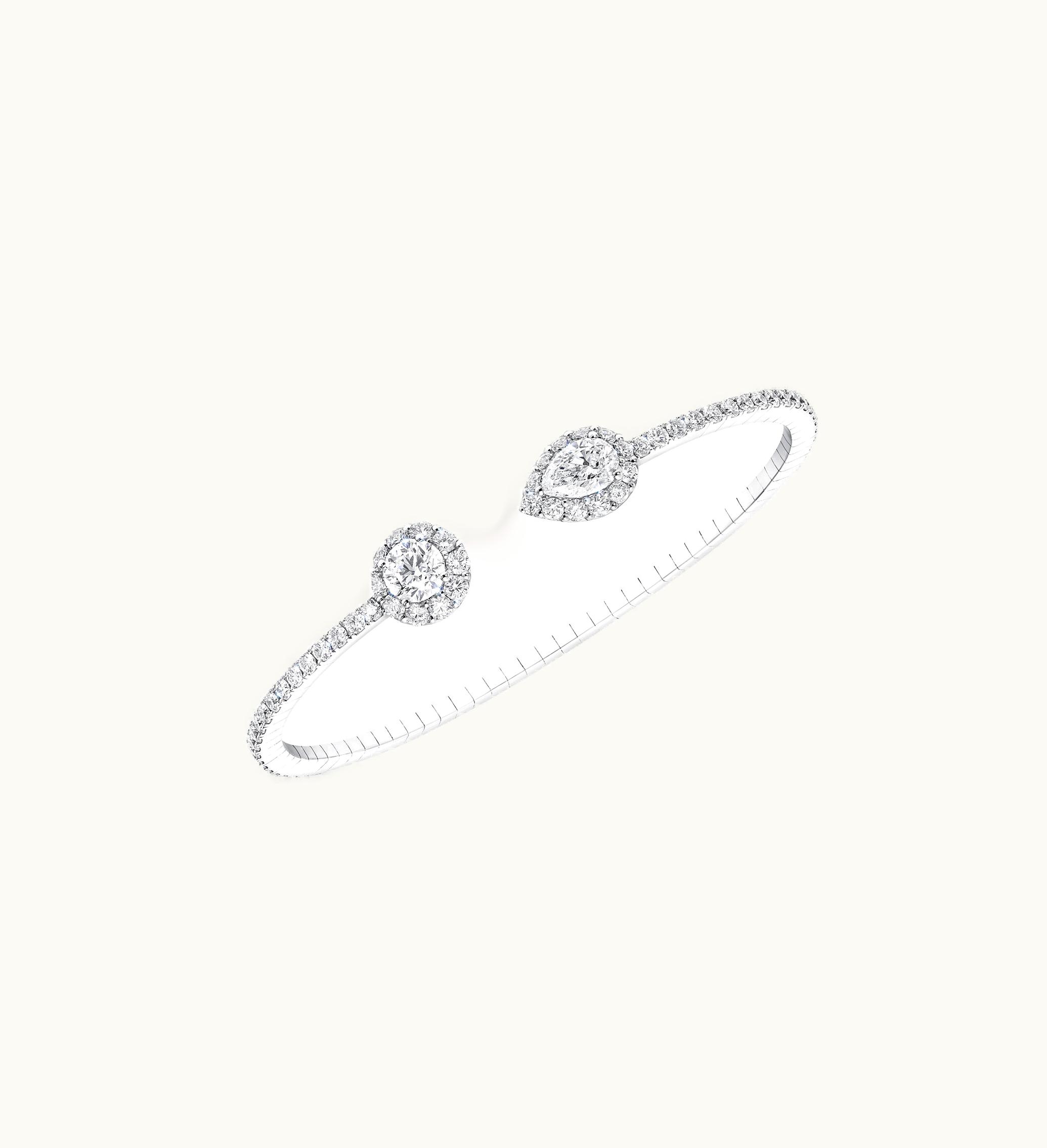 Graff Graff Icon Round And Pear Shape Open Diamond Bangle