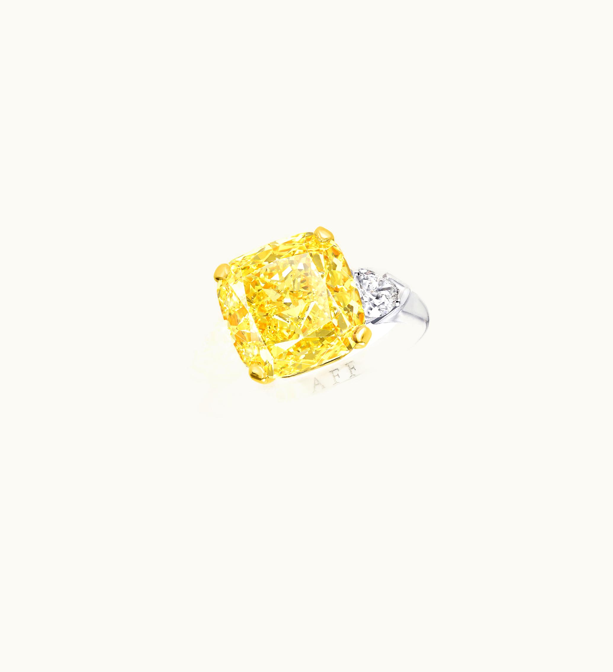 Graff Graff Promise Cushion Cut Yellow Diamond Engagement Ring