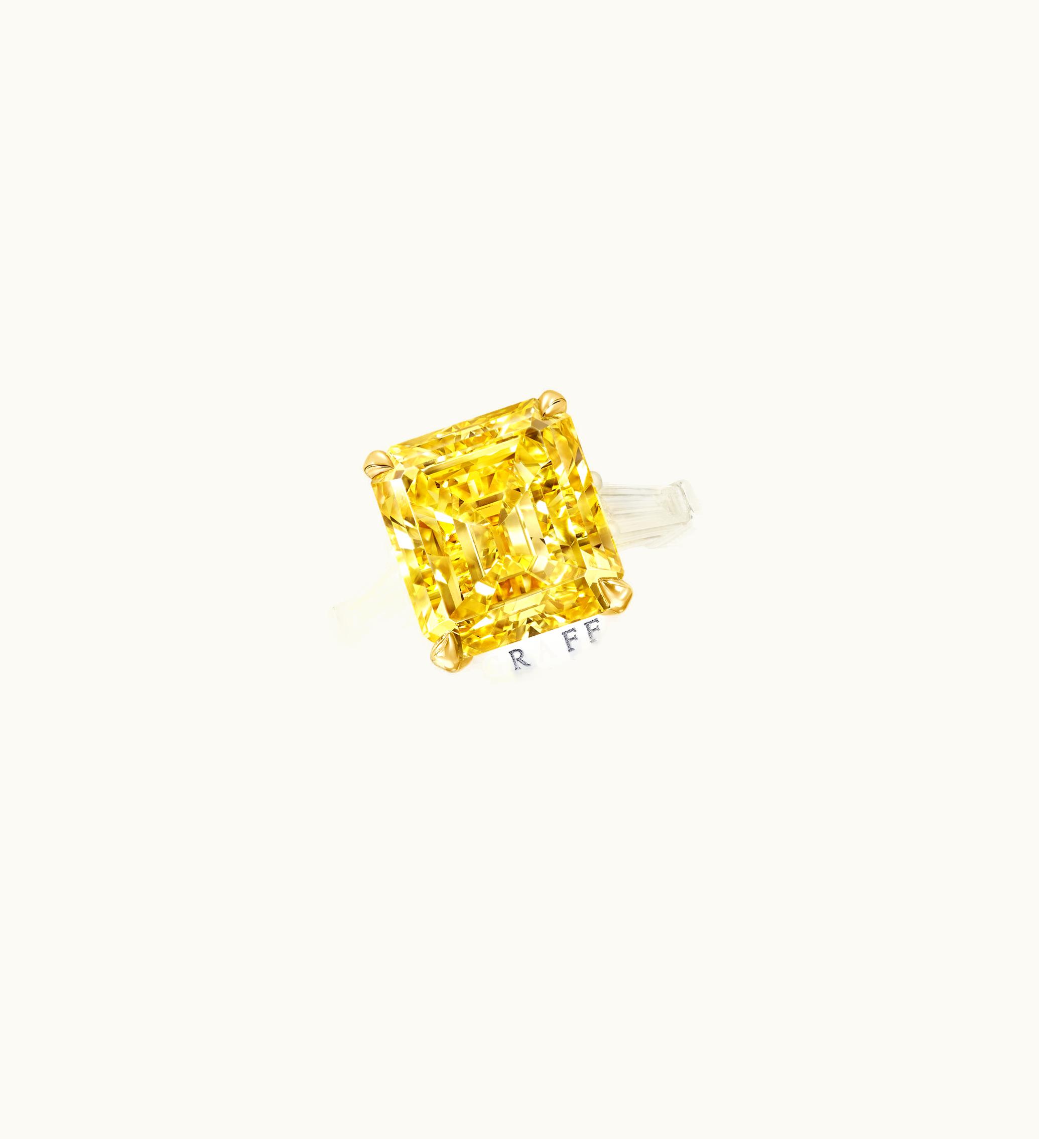 Graff Graff Promise Emerald Cut Yellow Diamond Engagement Ring