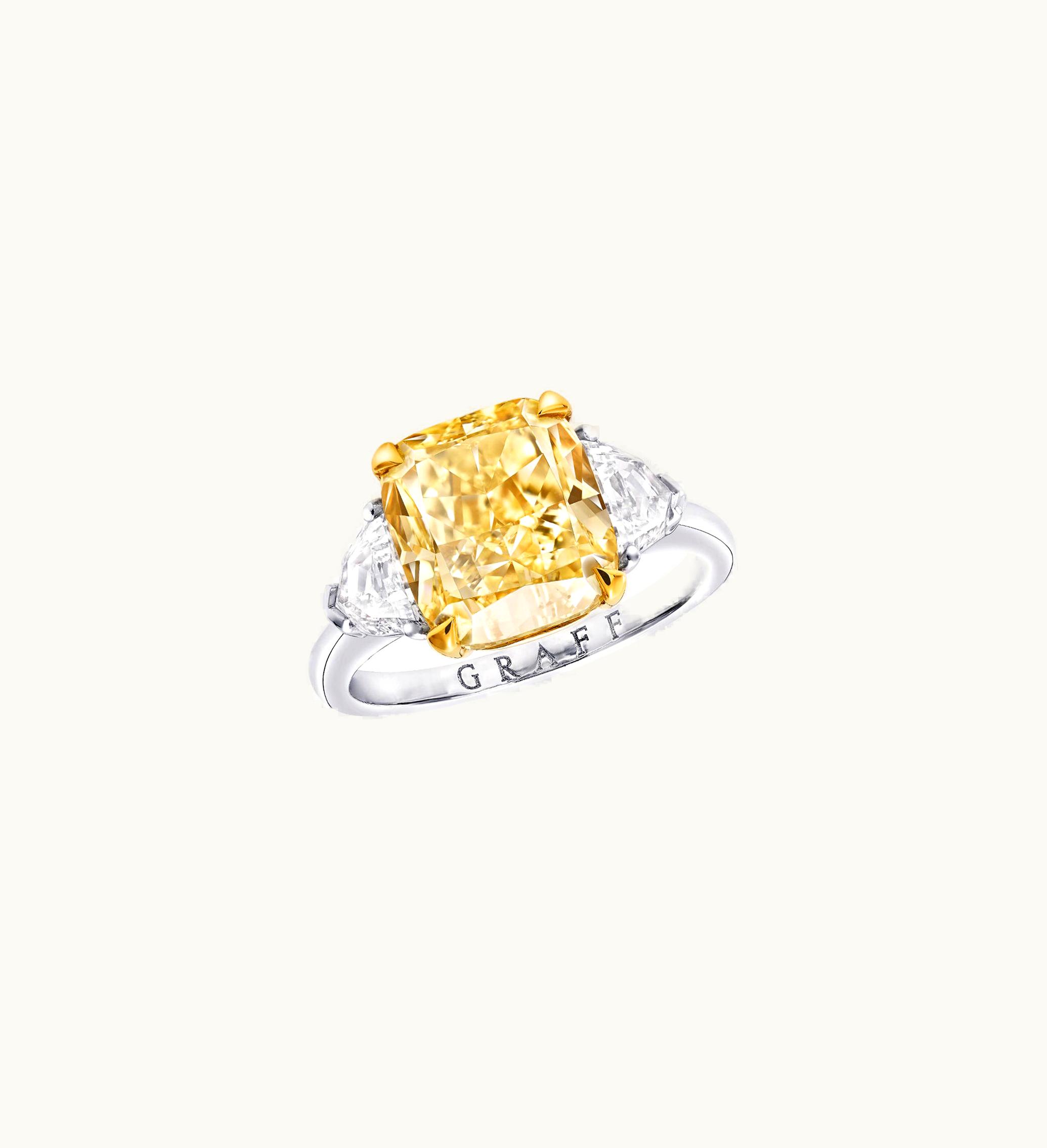 Graff Graff Promise Radiant Cut Yellow Diamond Engagement Ring