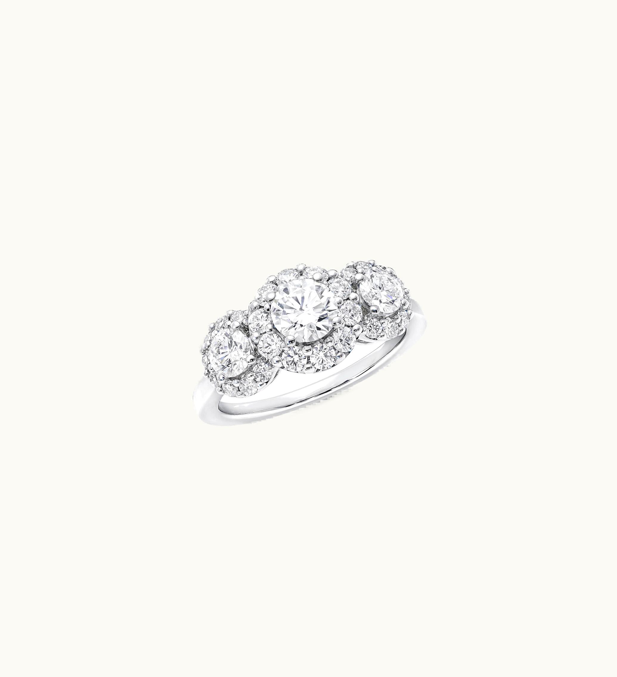 Graff Graff Icon Three Stone Round Diamond Engagement Ring