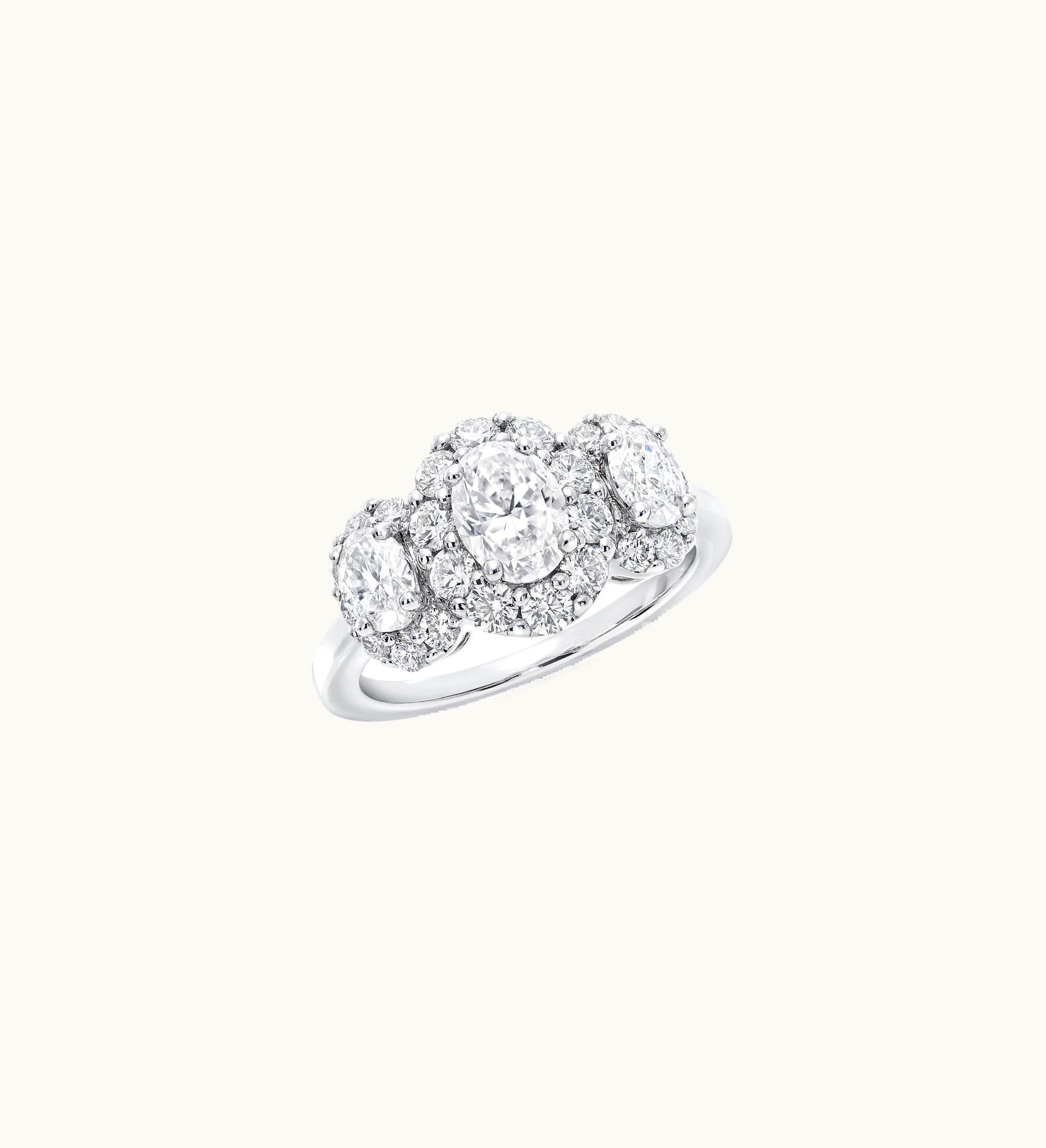 Graff Graff Icon Three Stone Oval Diamond Engagement Ring