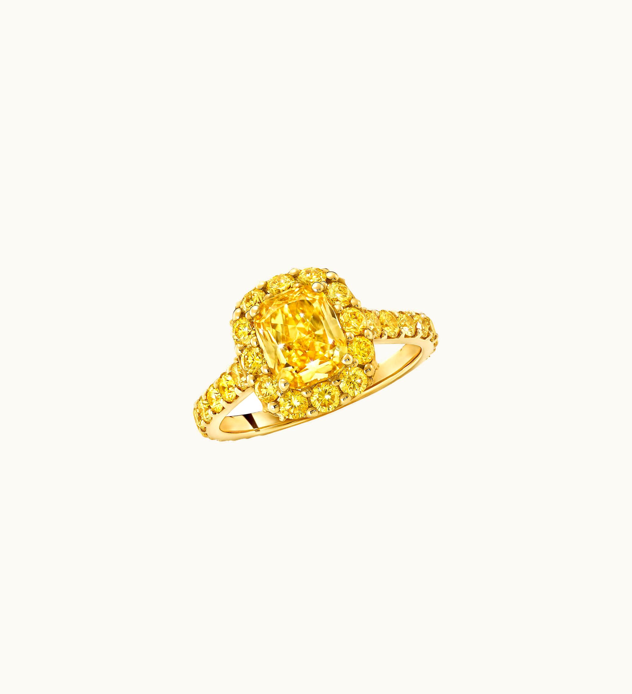 Graff Graff Icon Cushion Cut Yellow Diamond Engagement Ring