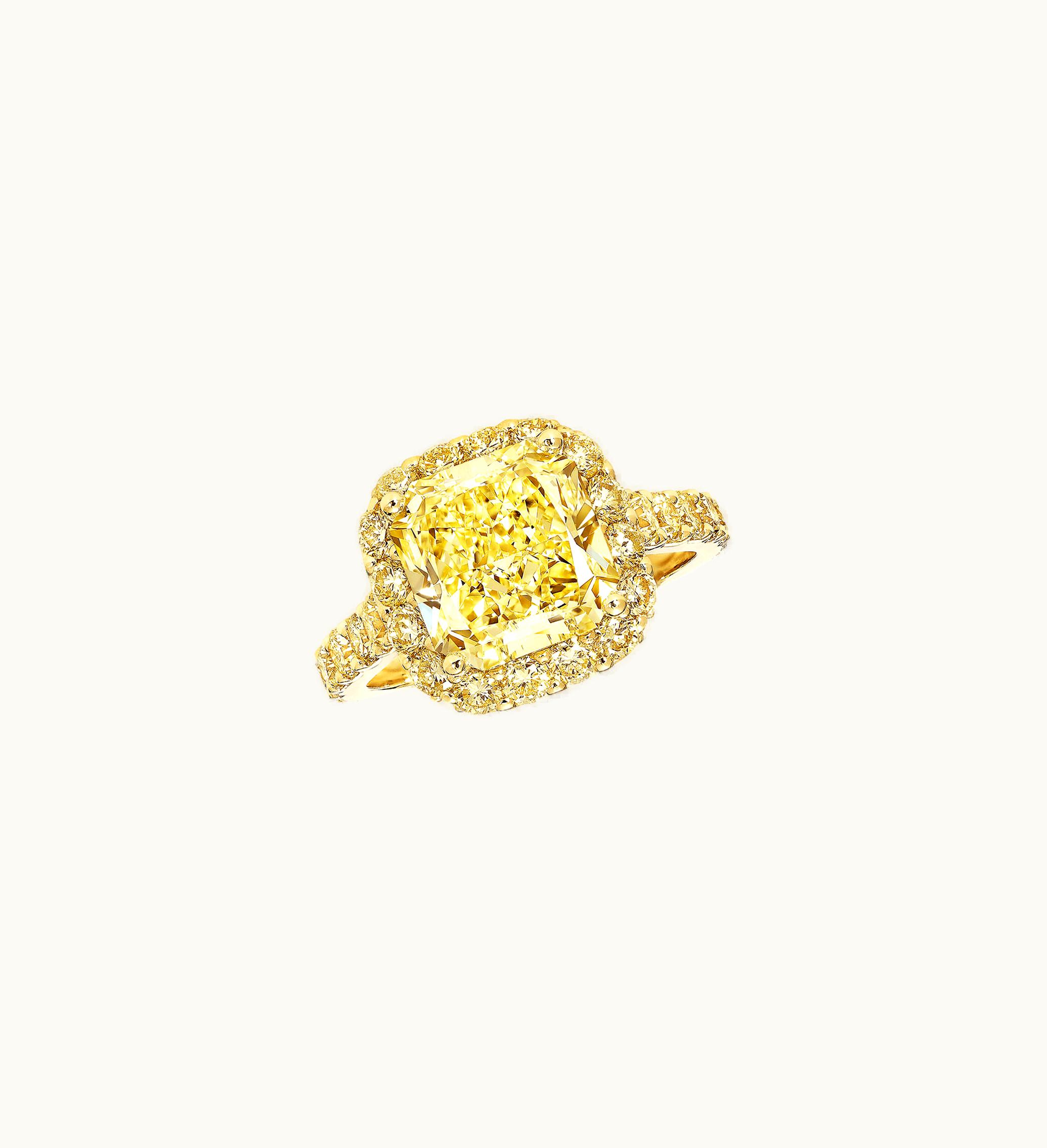 Graff Graff Icon Radiant Cut Yellow Diamond Engagement Ring
