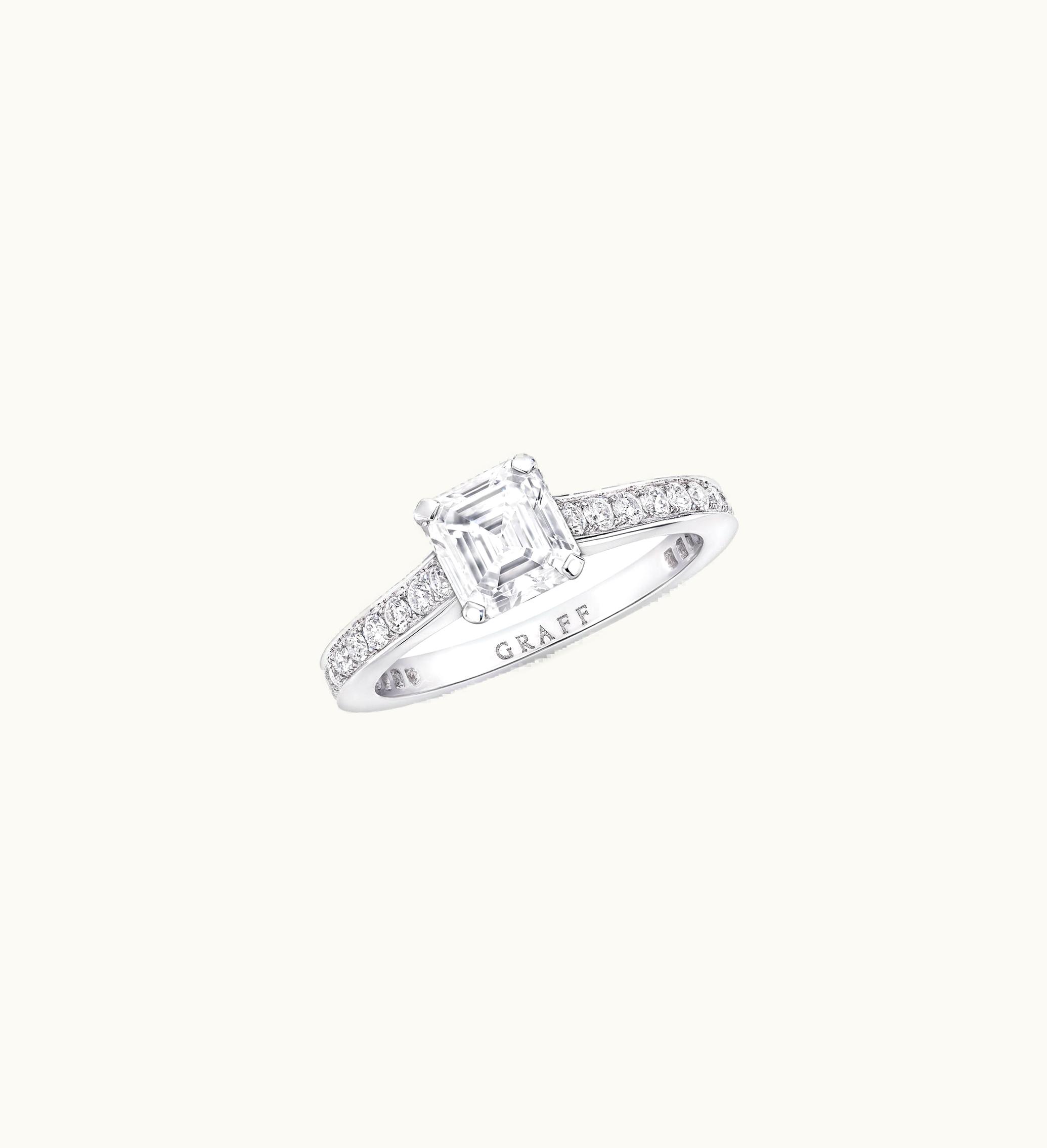 Graff Graff Flame Square Emerald Cut Diamond Engagement Ring