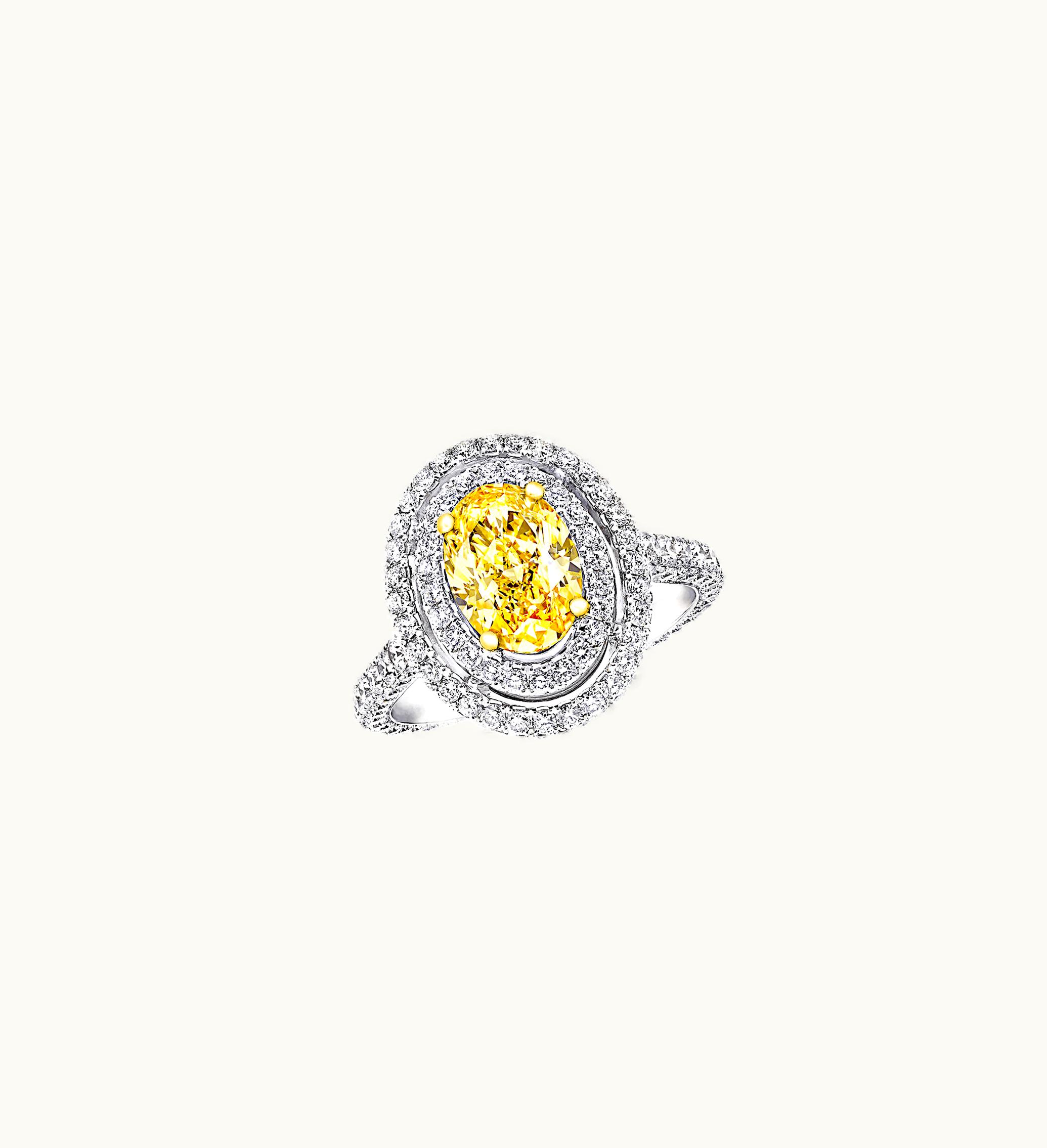 Graff Graff Twin Constellation Oval Yellow Diamond Engagement Ring