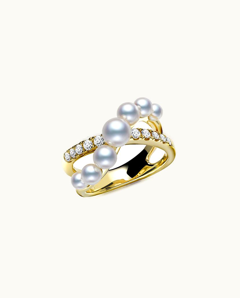 Mikimoto Mikimoto Falling Flakes Ring - Yellow Gold