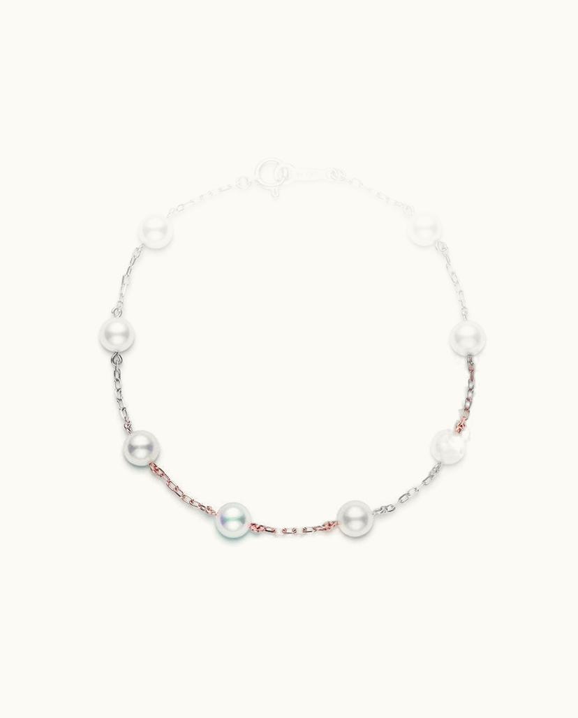 Mikimoto Mikimoto Pearl Chain Bracelet - Pink Gold