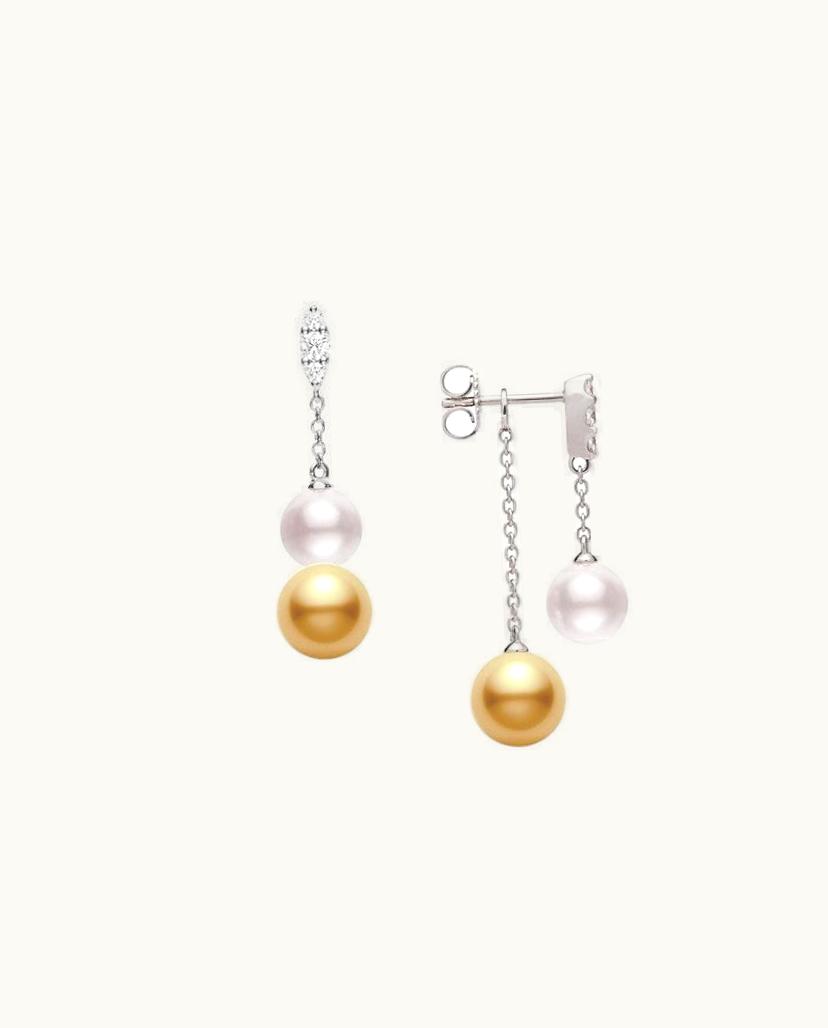 Mikimoto Mikimoto Morning Dew Earrings - Akoya And Golden South Sea