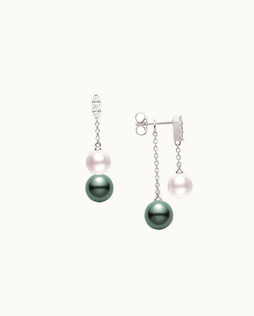 Mikimoto Mikimoto Morning Dew Earrings - Akoya And Black South Sea