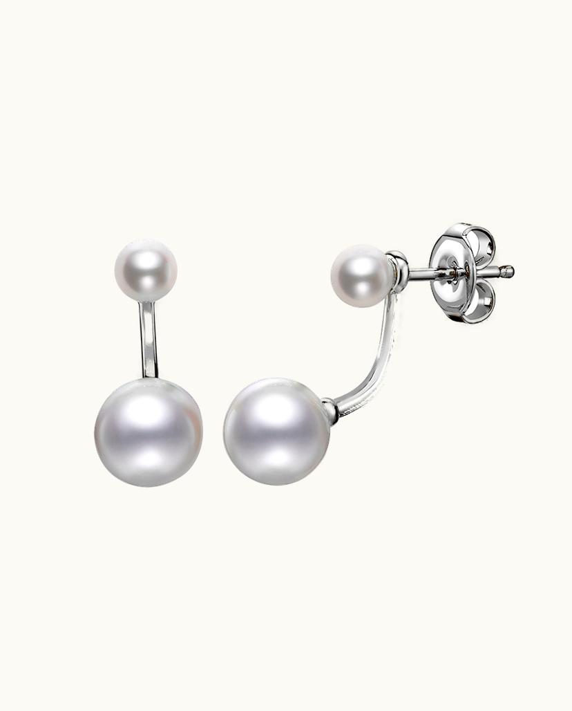 Mikimoto Mikimoto Pearl Duet Earrings - White Gold