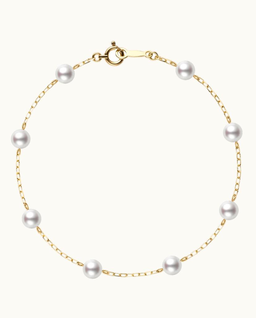 Mikimoto Mikimoto Pearl Chain Bracelet - Yellow Gold