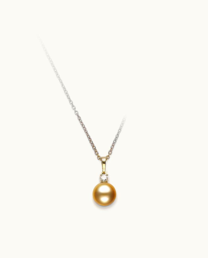 Mikimoto Mikimoto Golden South Sea Pendant With Diamond