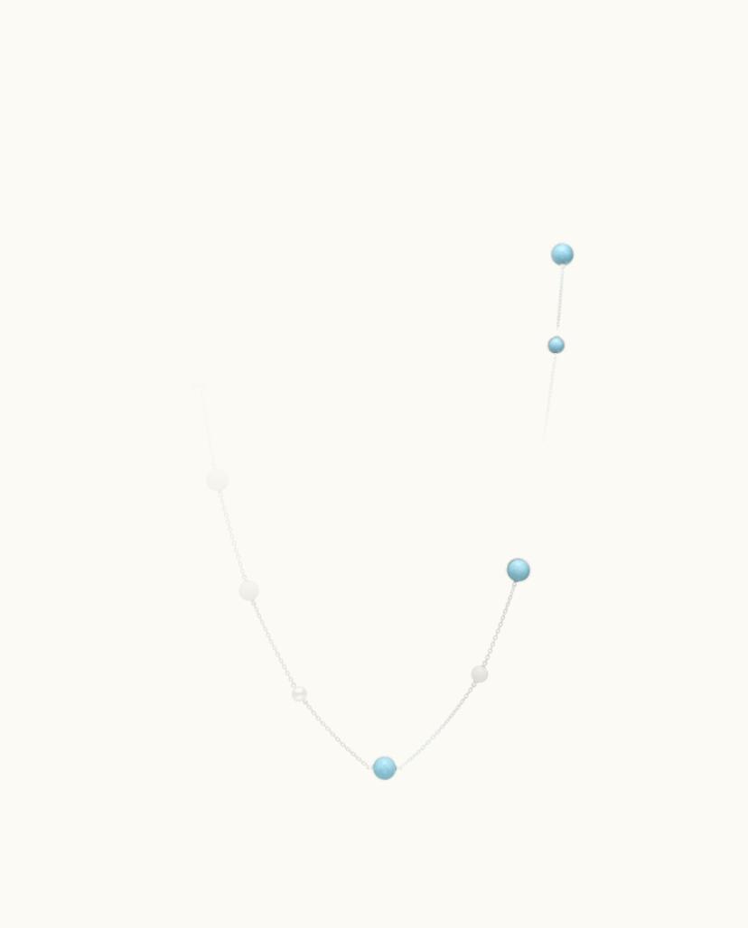 Mikimoto Akoya Cultured Pearl And Turquoises Necklace