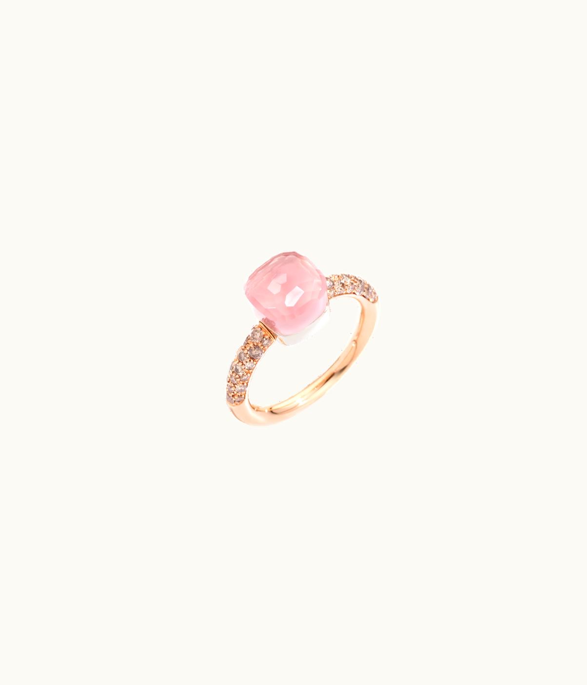 Pomellato Pomellato Rose Quartz Nudo Petit Ring White Gold, Diamond,
