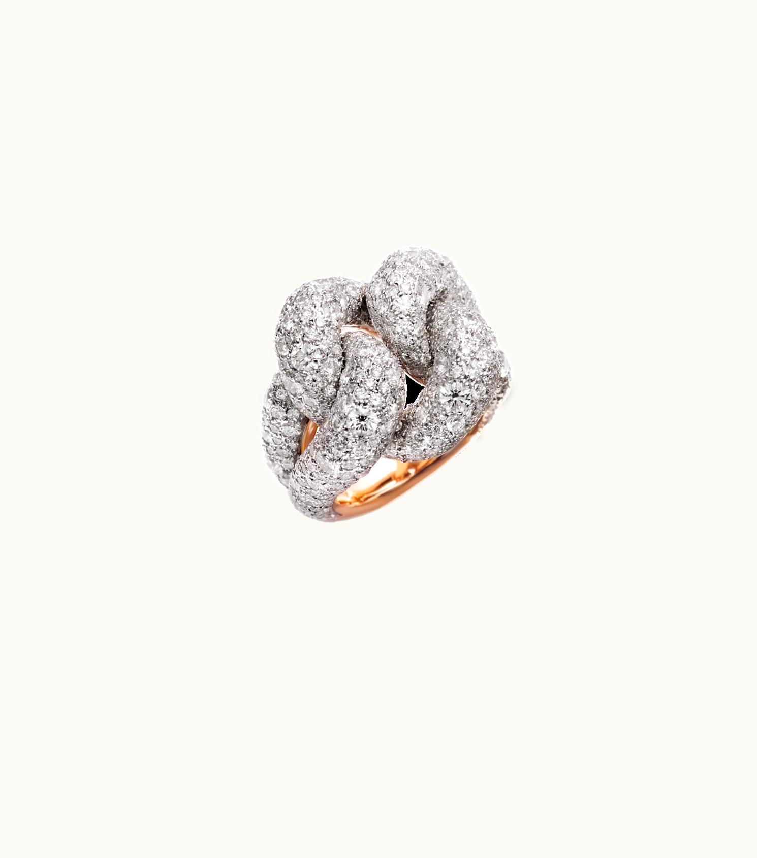 Pomellato Pomellato Ring Catene Rose Gold,Sterling Silver,Gold Diamond, PAB3060 PAB3060