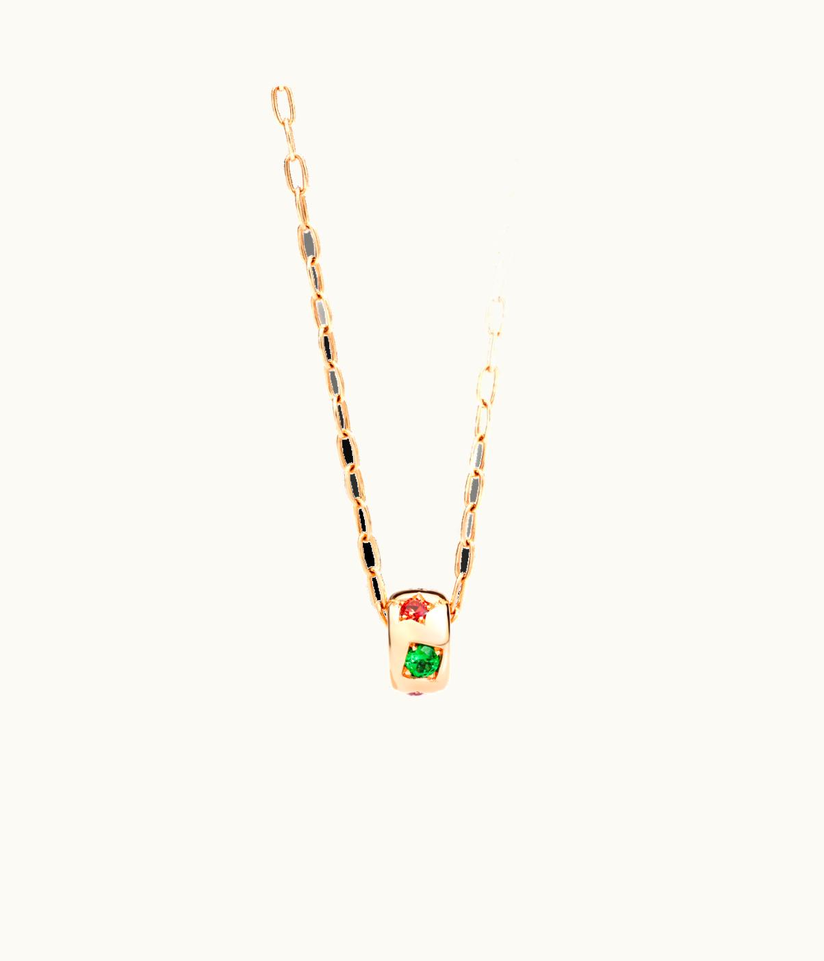 Pomellato Pomellato Iconica Colour Necklace With Pendant Rose Gold,Gold Tanzanites,Sapphires,