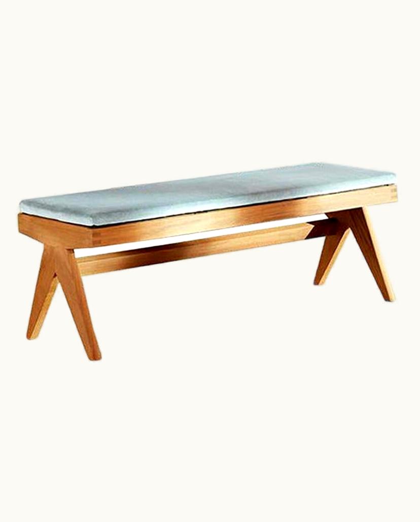 Pierre Jeanneret Pierre Jeanneret P. Jeanneret Civil Bench, Wood And Woven Viennese Cane With Cushion By Cassina UZ0186790