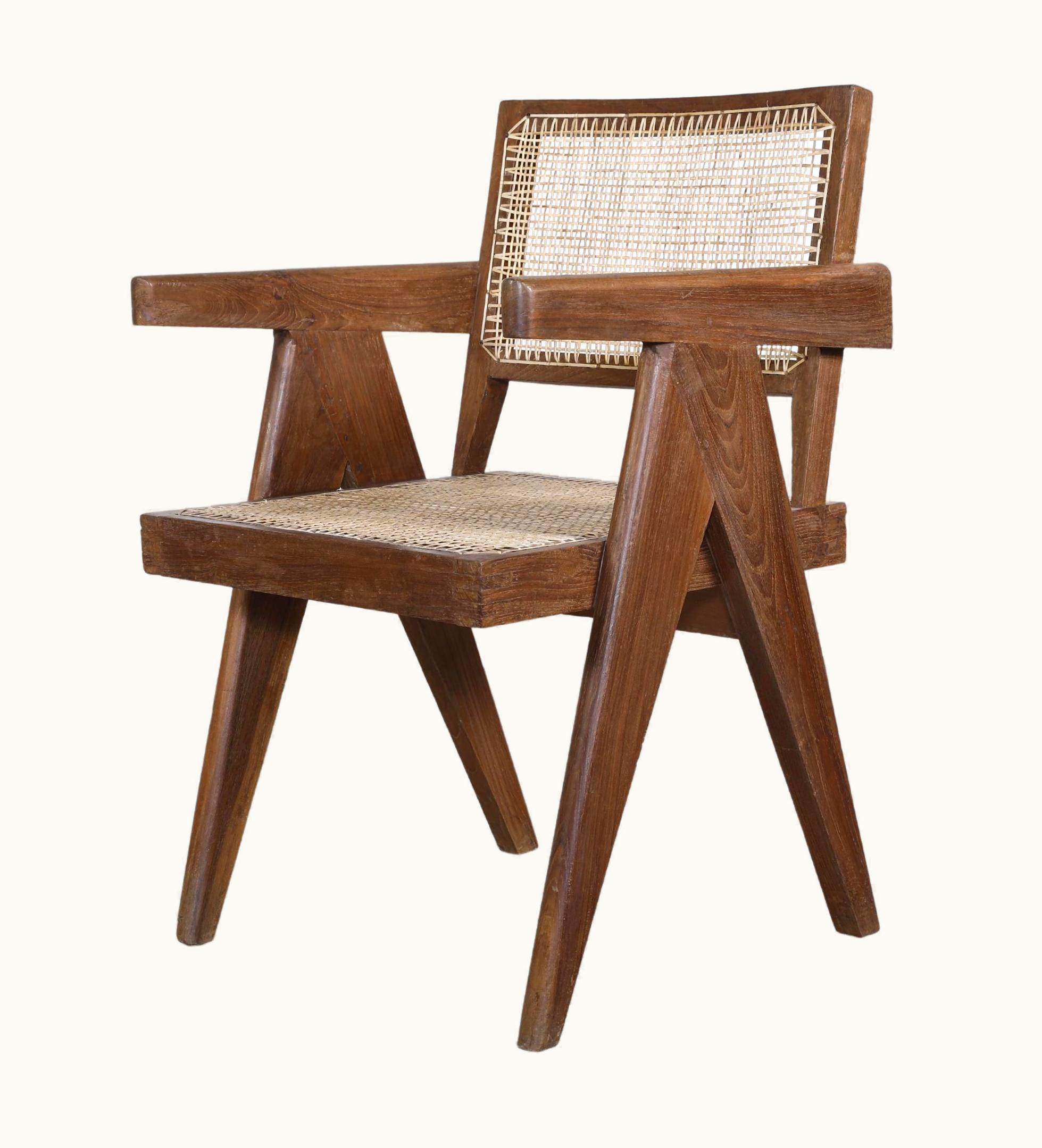 Pierre Jeanneret Pierre Jeanneret PJ-SI-28-B Office Cane Armchair/Authentic Mid-Century Modern