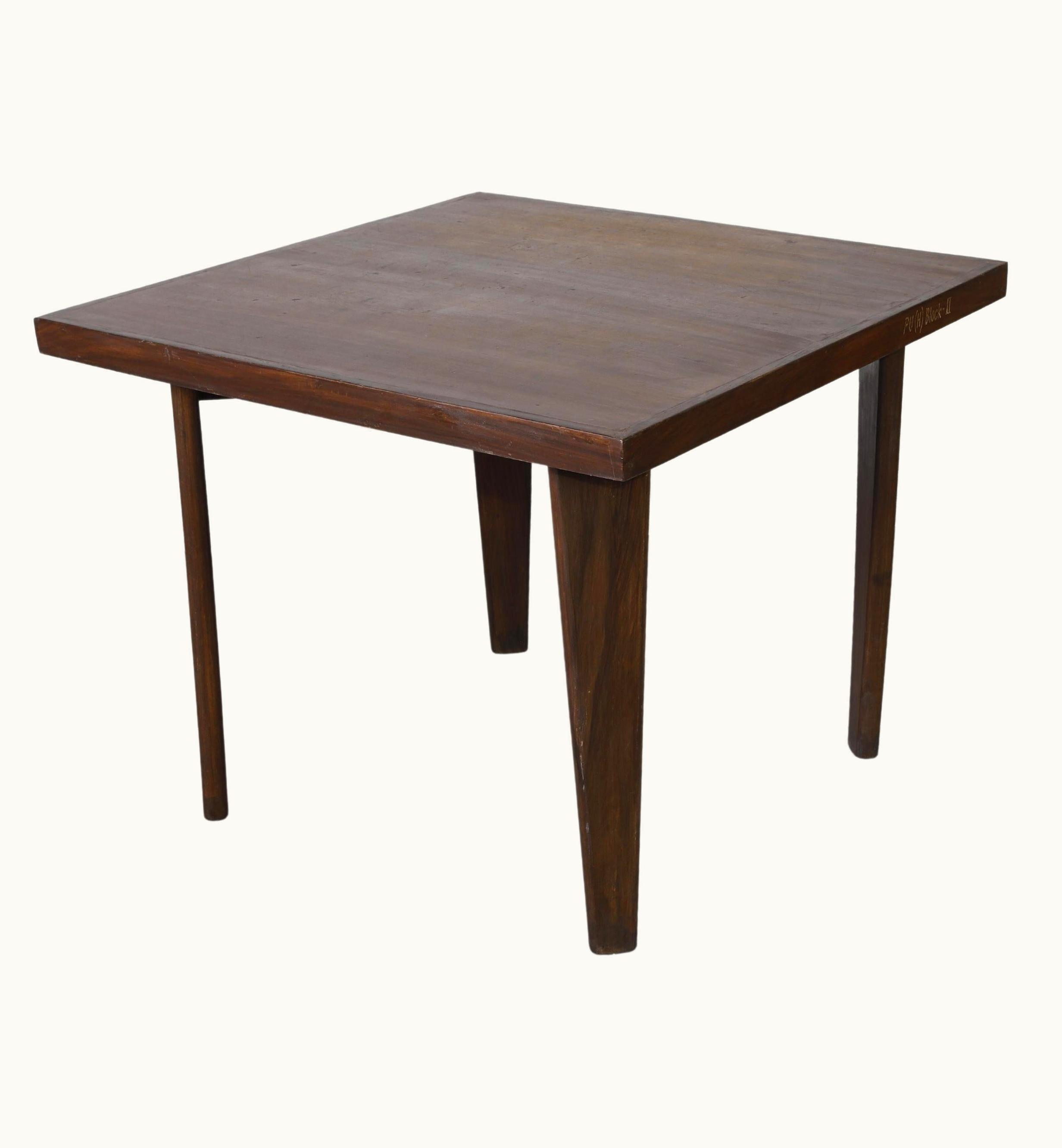 Pierre Jeanneret Pierre Jeanneret Mid Century Square Office Table Desk For Chandigarh India 1950s