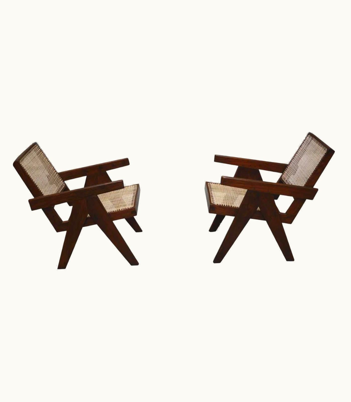 Pierre Jeanneret Pierre Jeanneret Pair Of Easy Armchairs