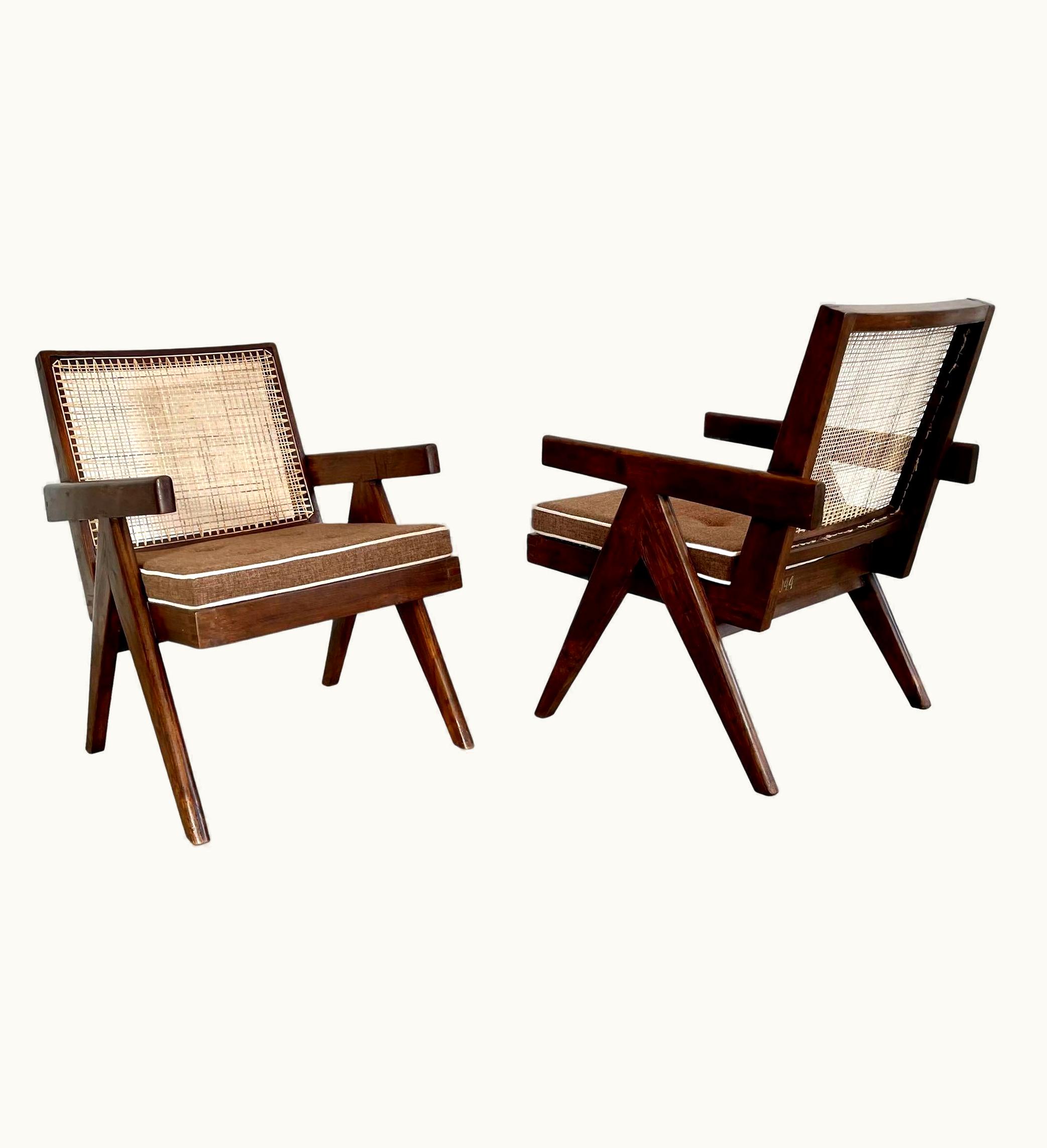 Pierre Jeanneret Pierre Jeanneret Easy Chairs, 1950s Chandigargh UZ0186952
