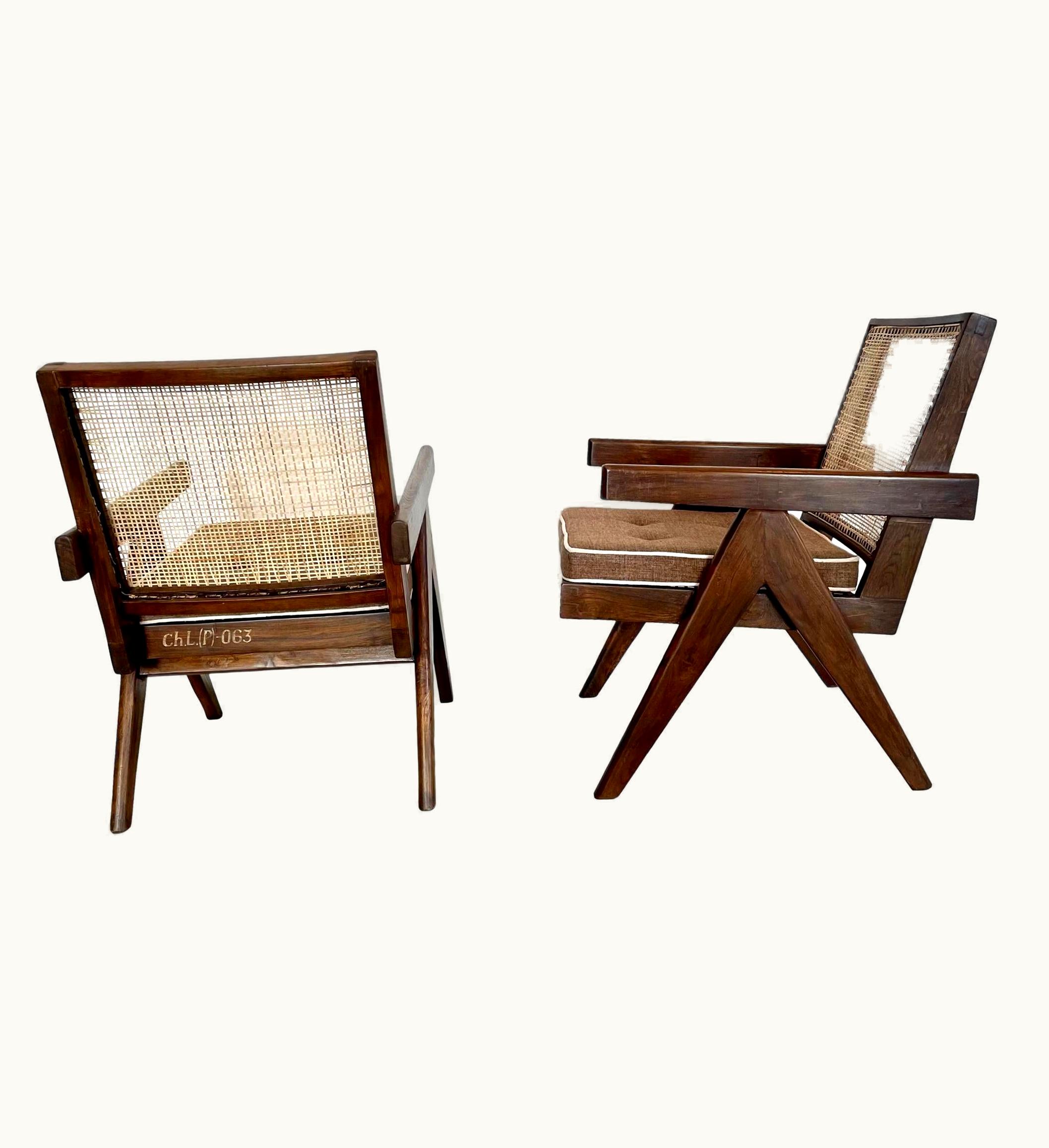 Pierre Jeanneret Pierre Jeanneret Easy Chairs, 1950s Chandigargh UZ0186973