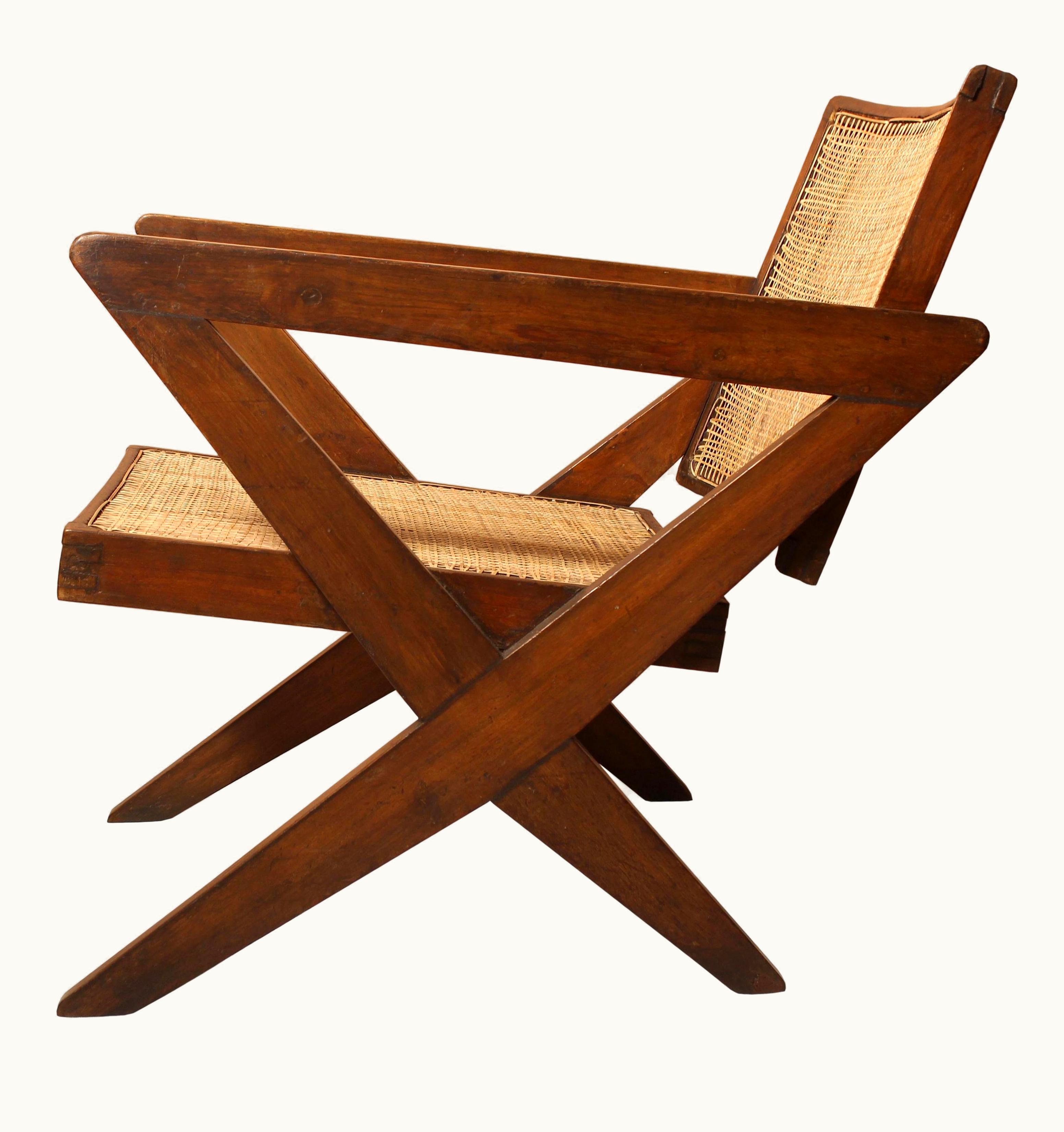 Pierre Jeanneret Pierre Jeanneret PJ-SI-45-A X-Easy Armchair / Authentic Mid-Century Modern