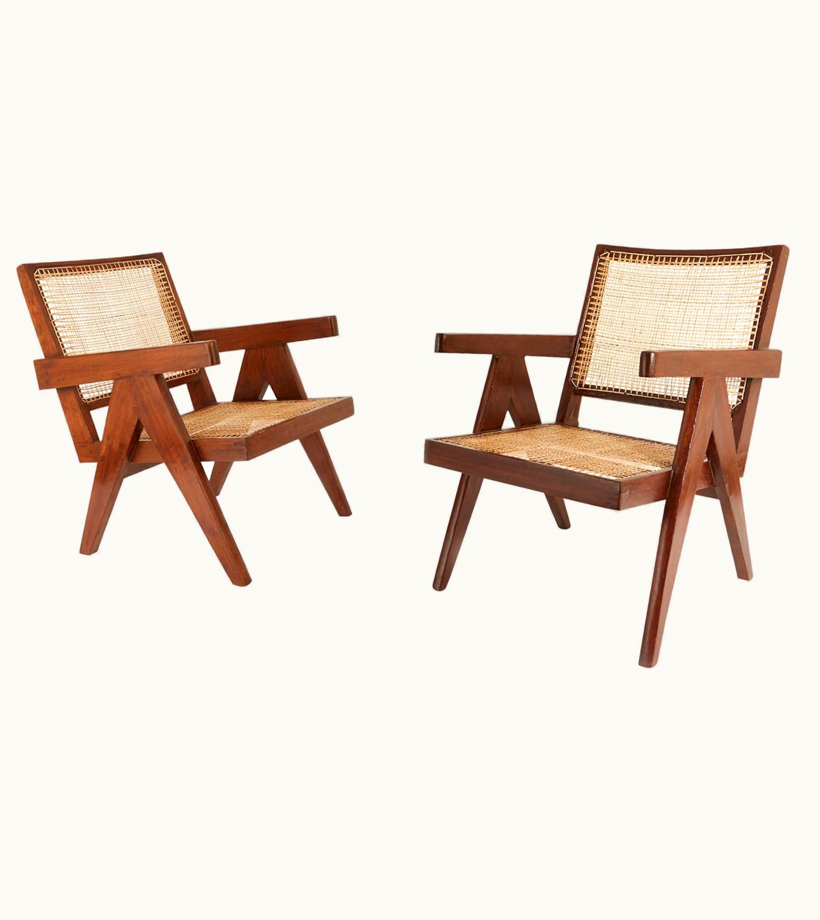 Pierre Jeanneret Pierre Jeanneret Pair Of Pierre Jeanneret Easy Chairs