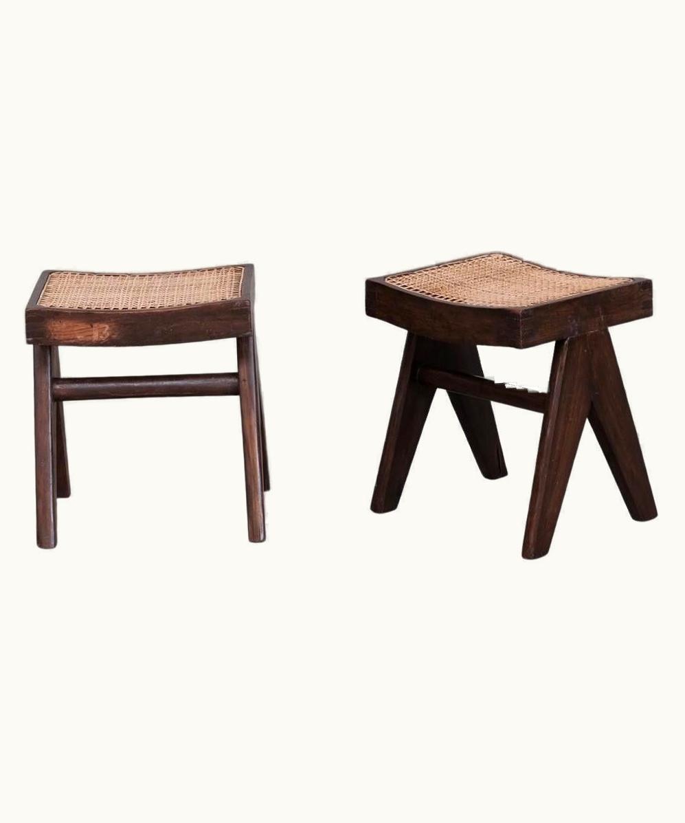 Pierre Jeanneret Pierre Jeanneret Pair Of Pierre Jeanneret Mid-Century Stools PJ-SI-34-A